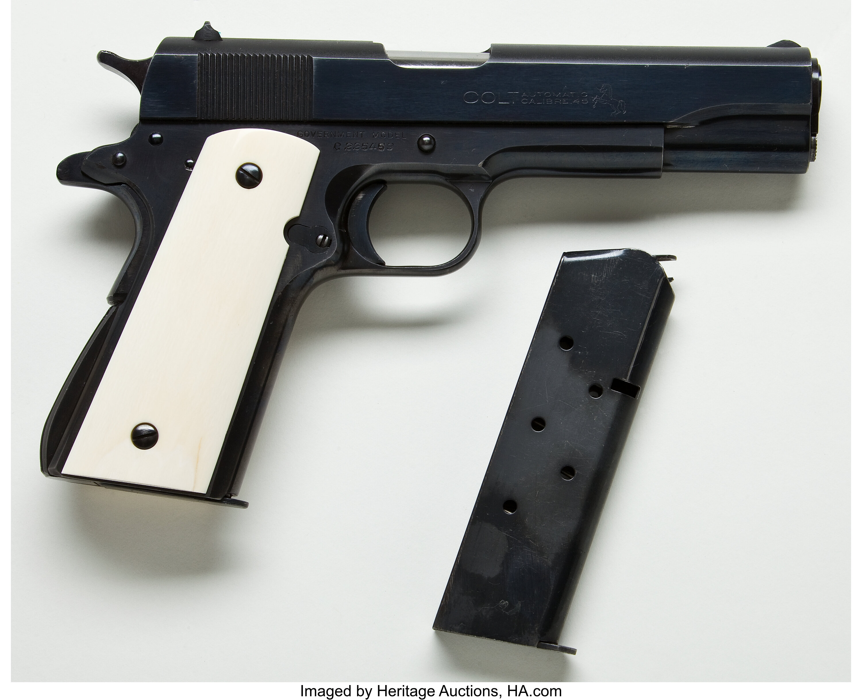 Cased Colt Commercial Government Model 1911-A1 Semi-Automatic, Lot #32370