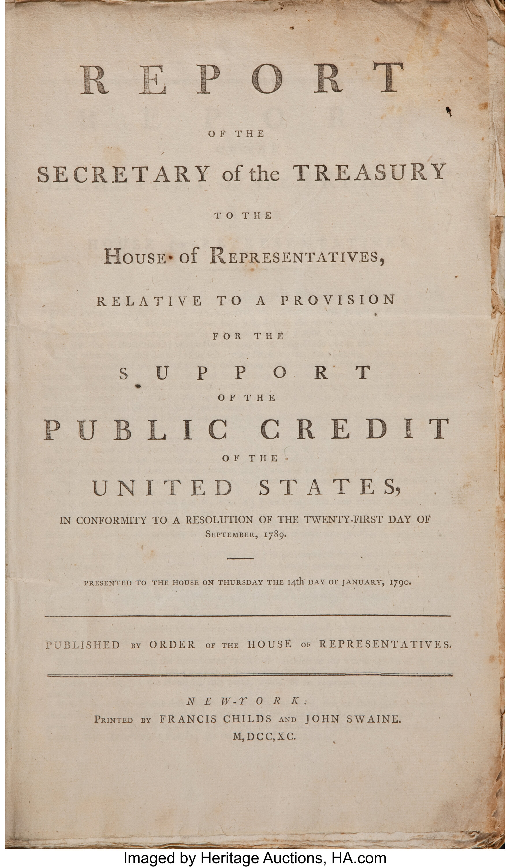 Alexander hamilton's discount report on manufactures