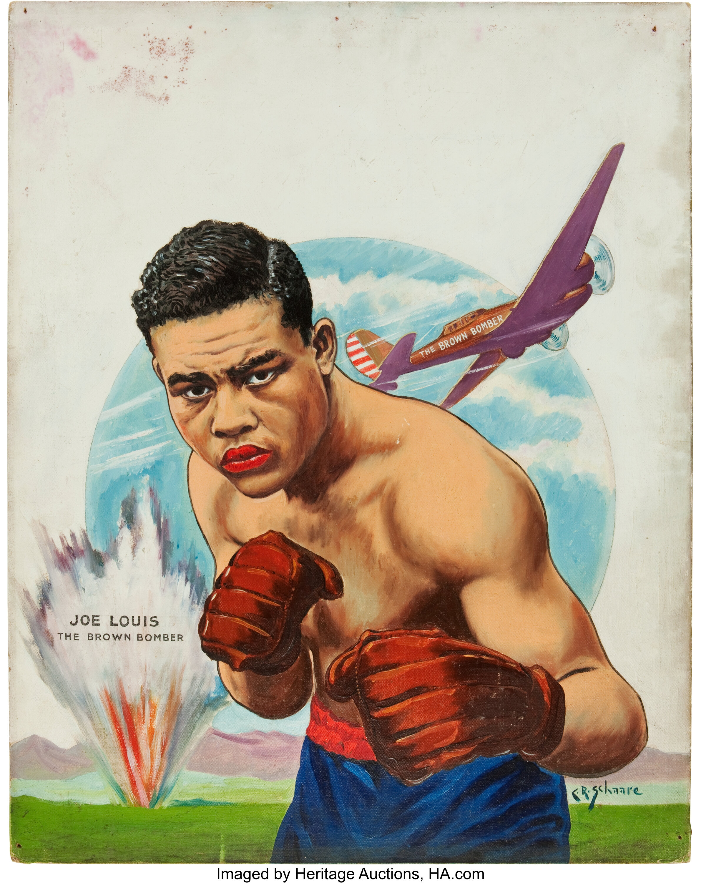 Sold at Auction: BOXING GEAR SIGNED BY THE BROWN BOMBER JOE LOUIS