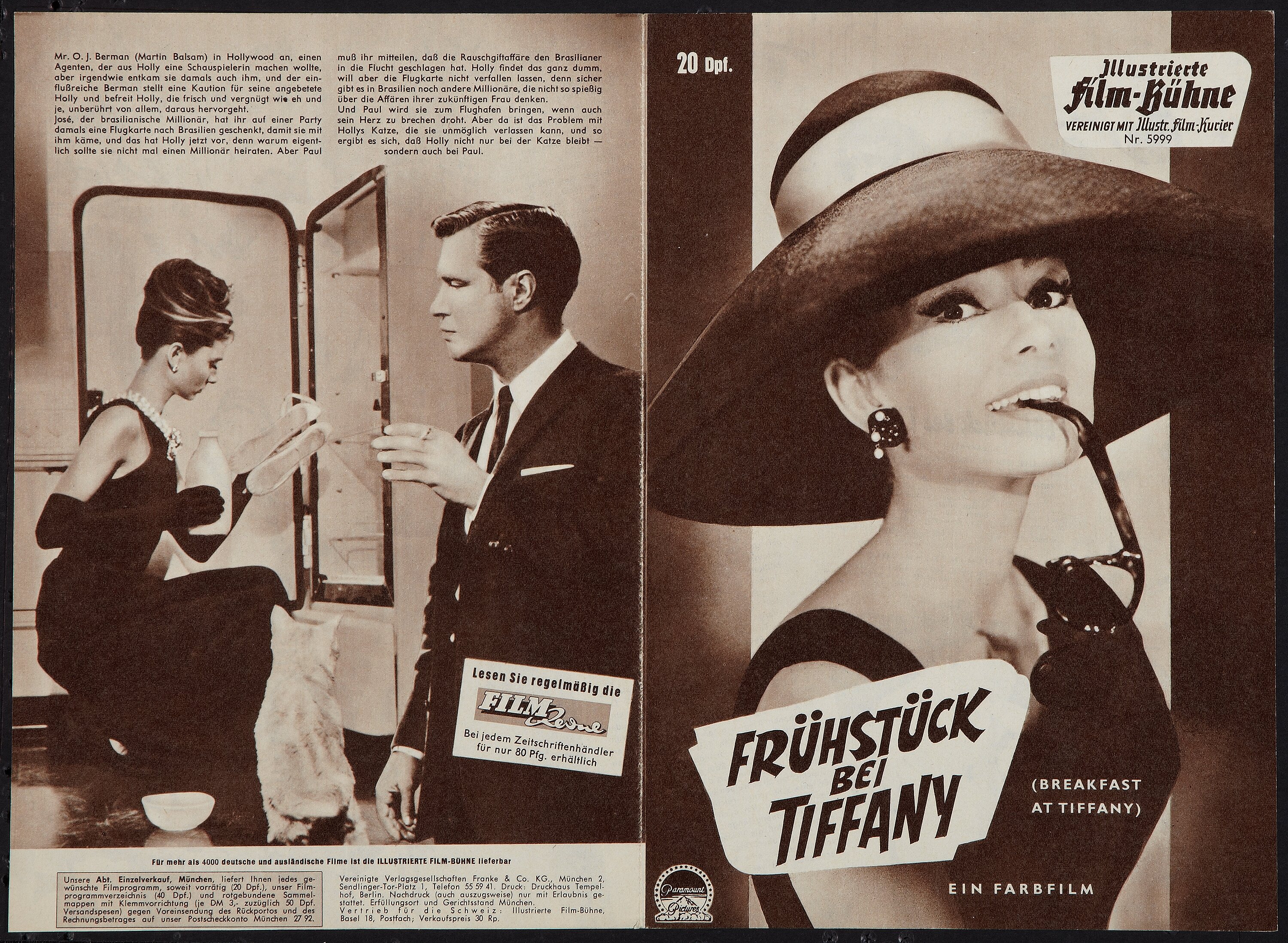 Breakfast at Tiffany's (Paramount, 1961). Illustrierte Film-Buhne,, Lot  #54052