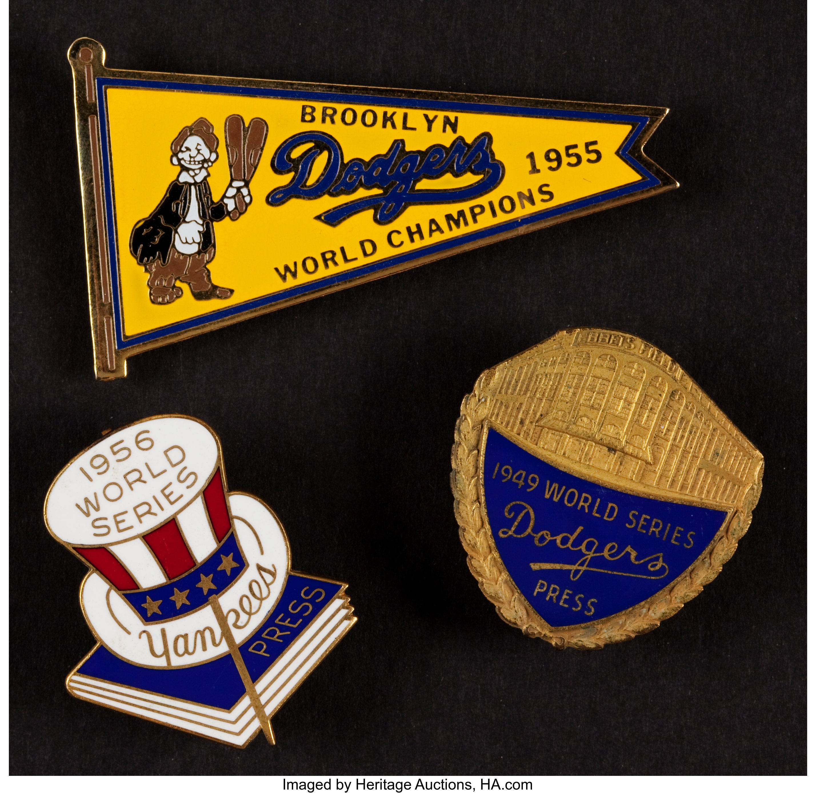 Pins of the 1955 Brooklyn Dodgers