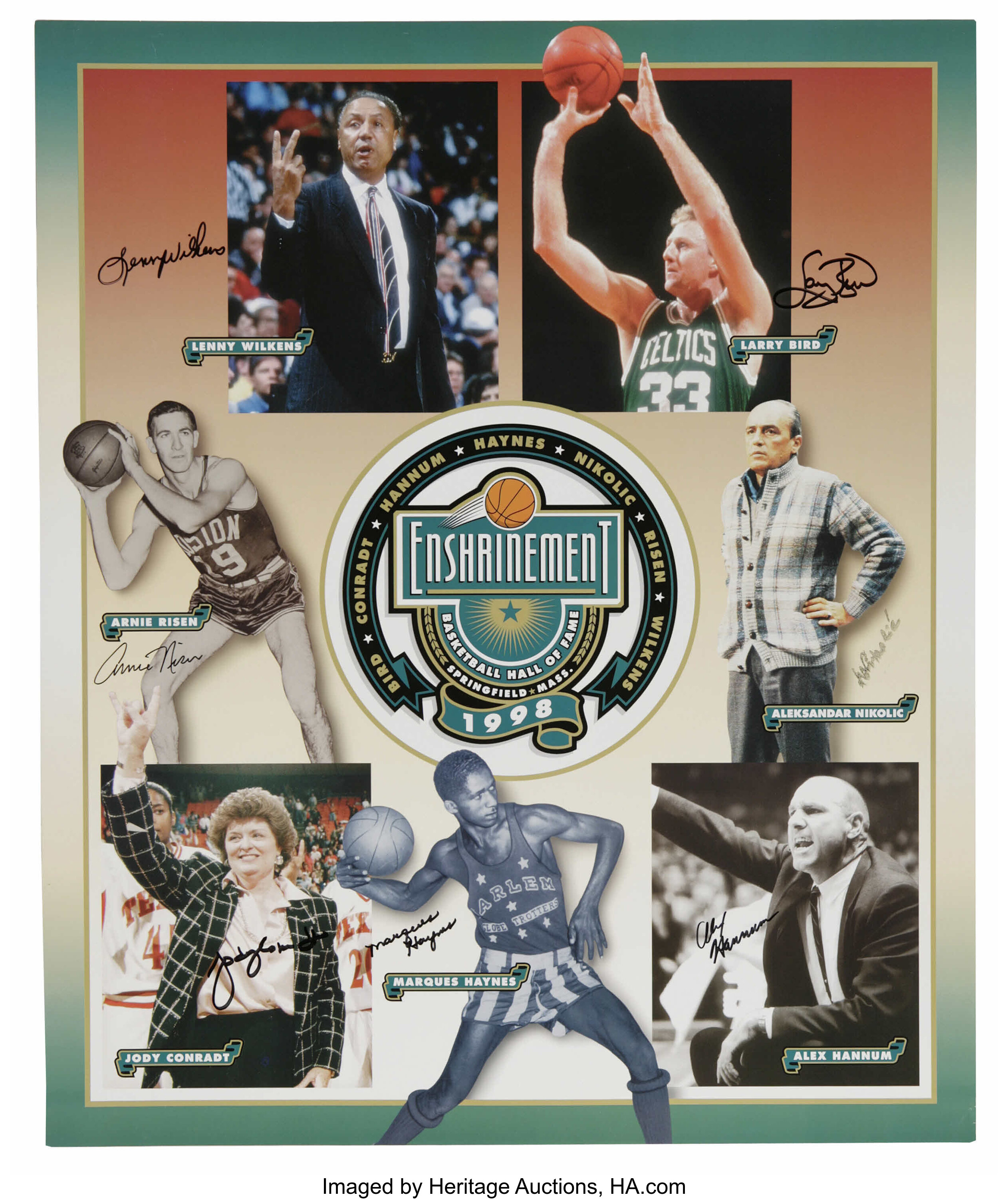 Larry Bird Boston Celtics Hall of Frame Signed Photo Autograph Poster