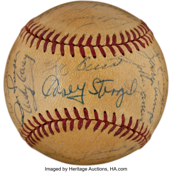 Sports Memorabilia  1958 NY Yankees World Series Signed Baseball