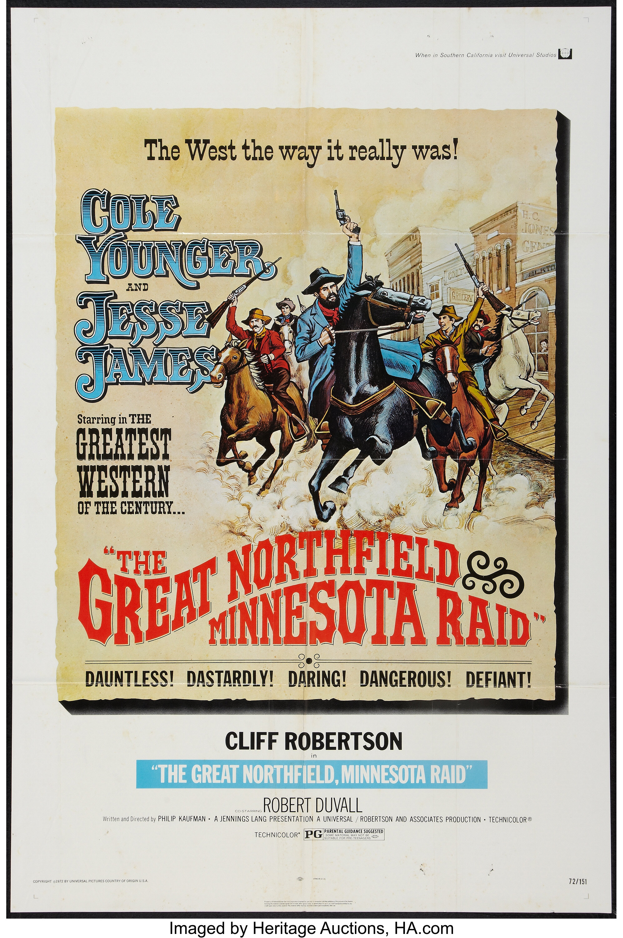 The Great Northfield Minnesota Raid Universal 1972 One Sheet Lot Heritage Auctions