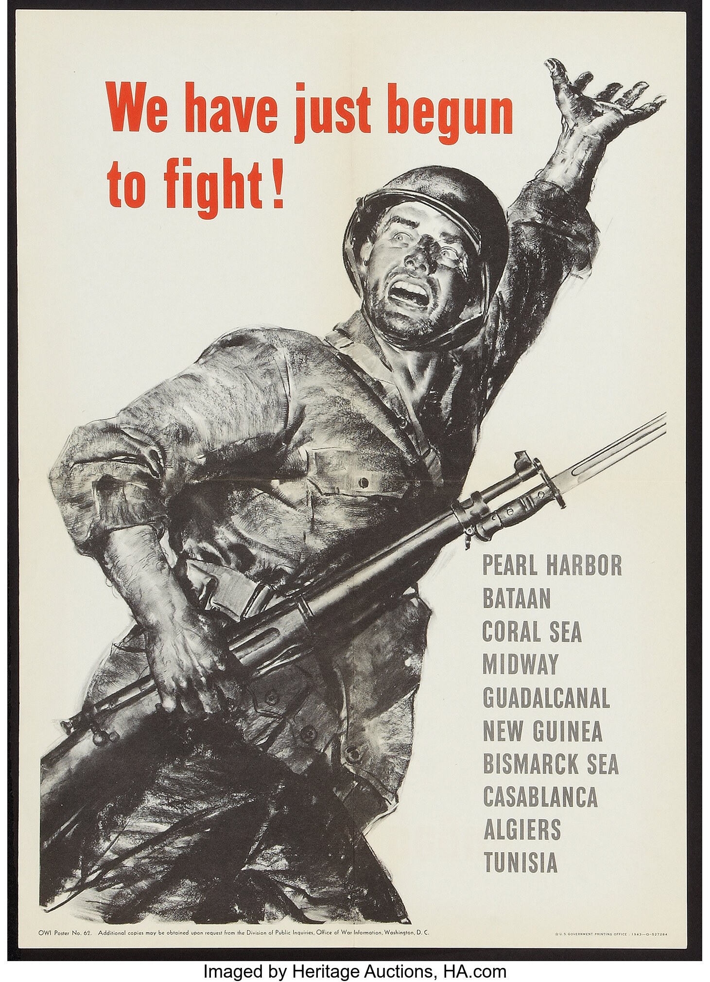 War Propaganda Poster (Office of War Information, 1943). World War | Lot  #52361 | Heritage Auctions