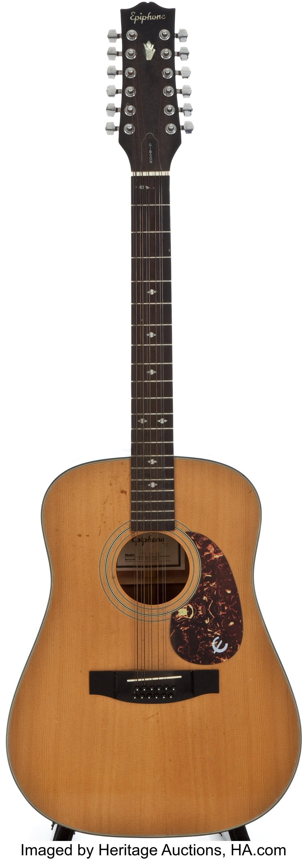 Epiphone PR-350 Natural 12 String Acoustic Guitar, Serial Number 