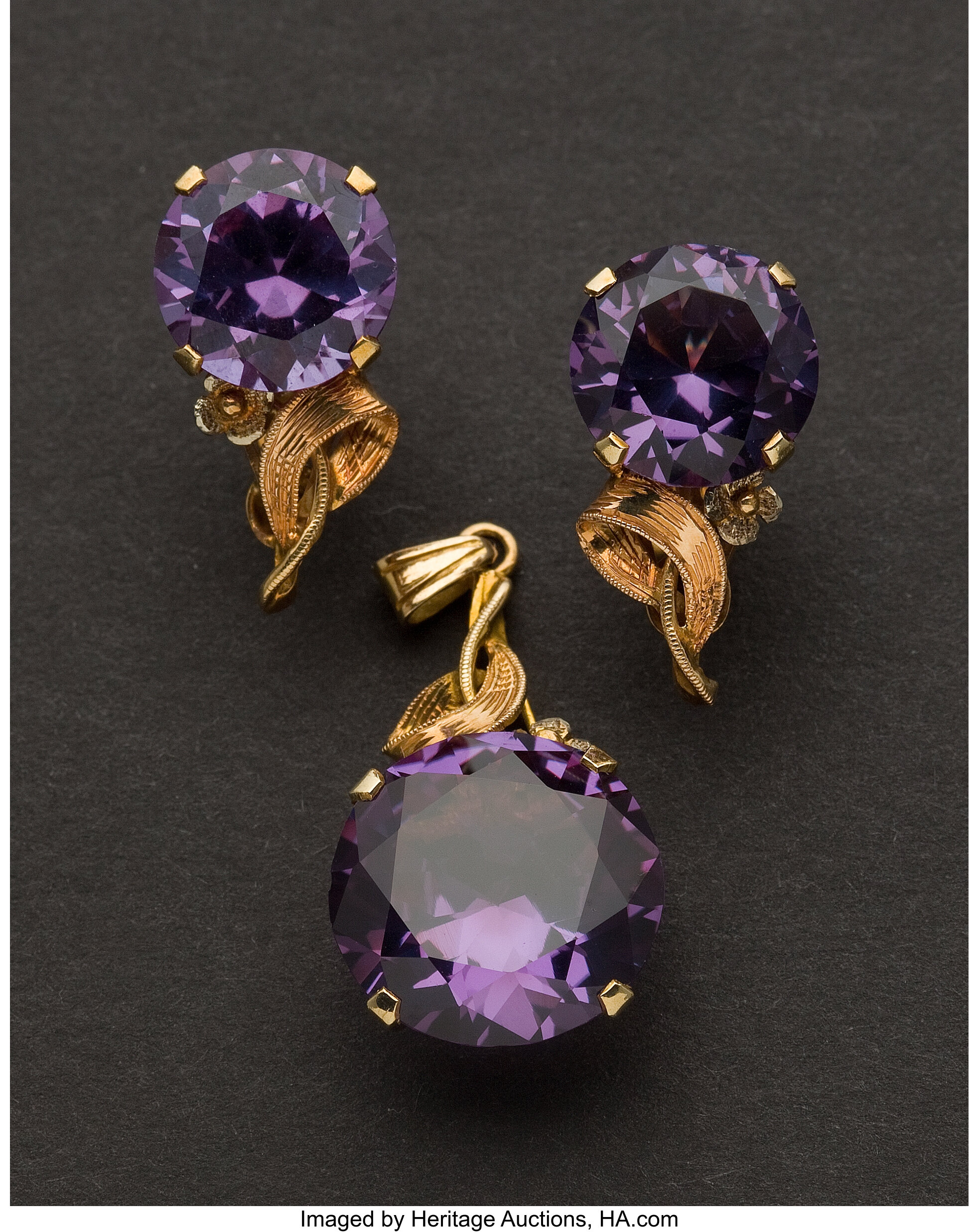 Purple stone store earrings