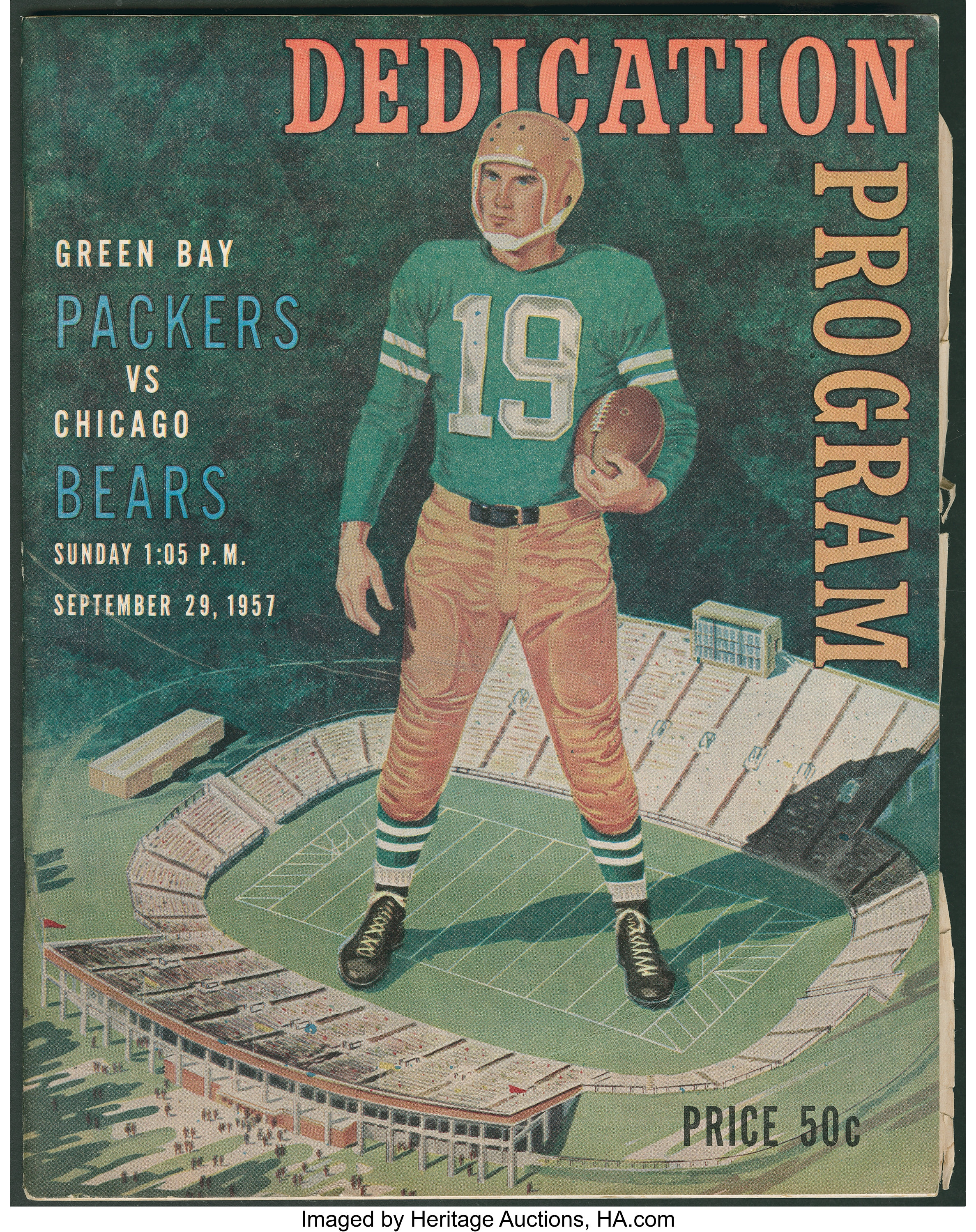 1957 1st Game at Lambeau Field Green Bay Packers Program (Victory, Lot  #42203