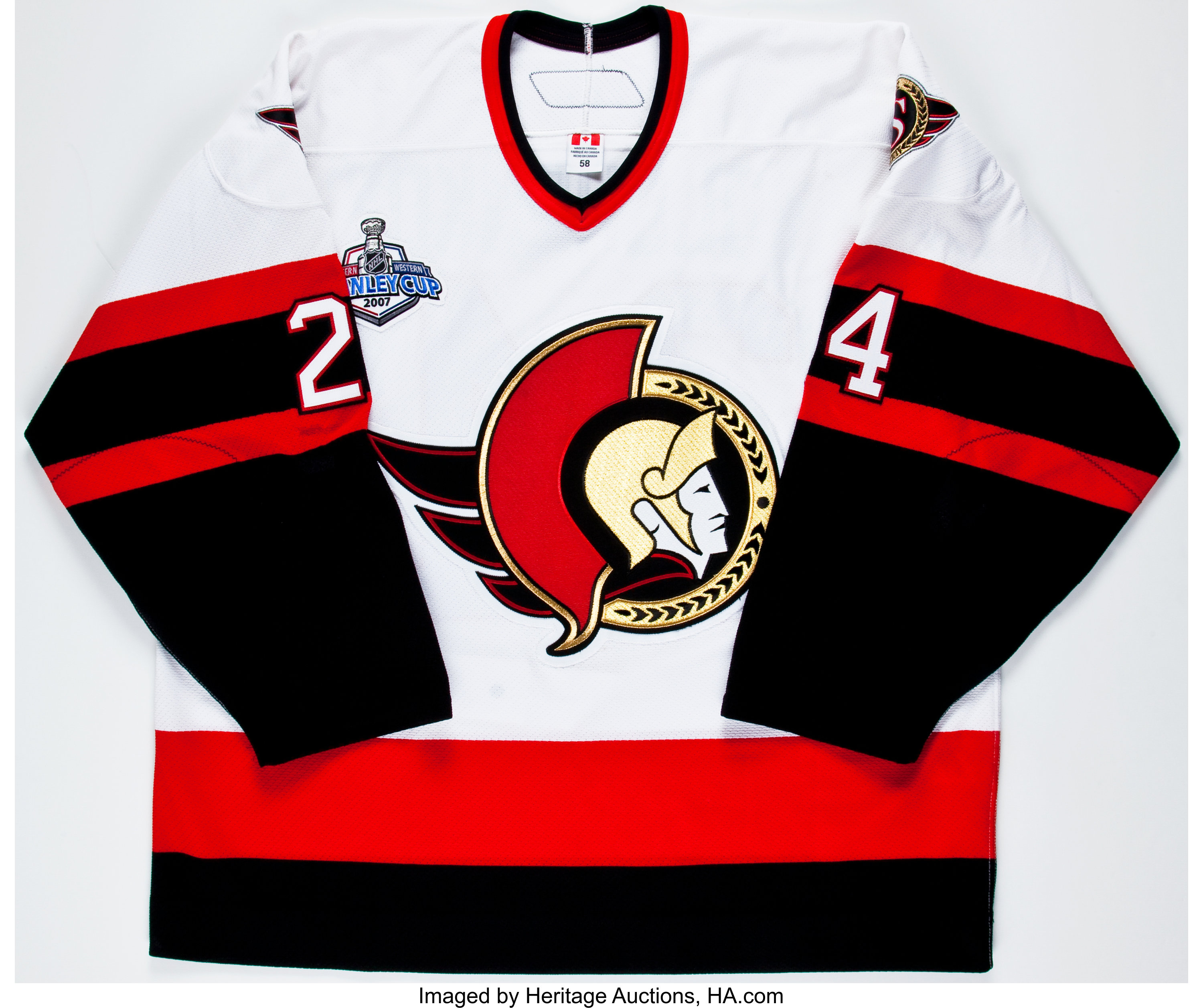 NHL Ottawa Senators 2013-14 uniform and jersey original art – Heritage  Sports Art