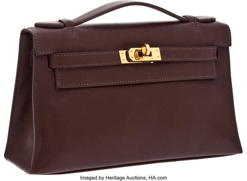 ONE OF A KIND HERMES KELLY BAG BRIEFCASE W GOLD HARDWARE! at