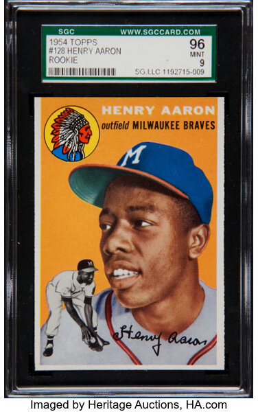 Hank Aaron Rookie Card Available in a 1954 Topps Baseball Set Break