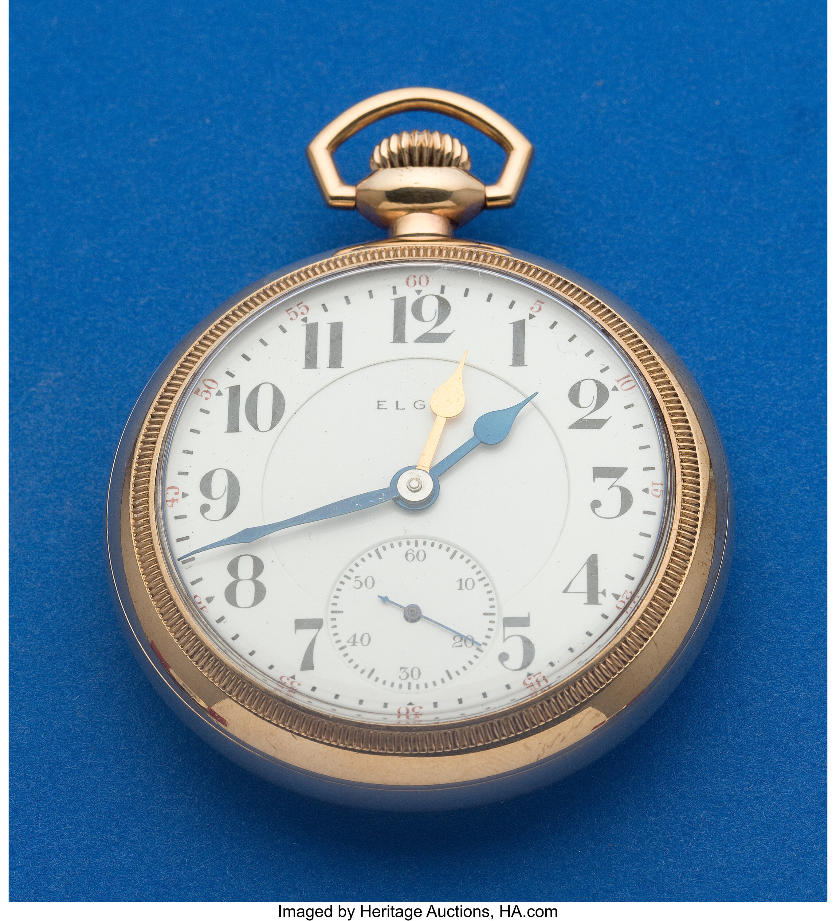 Elgin pocket watch deals blue hands