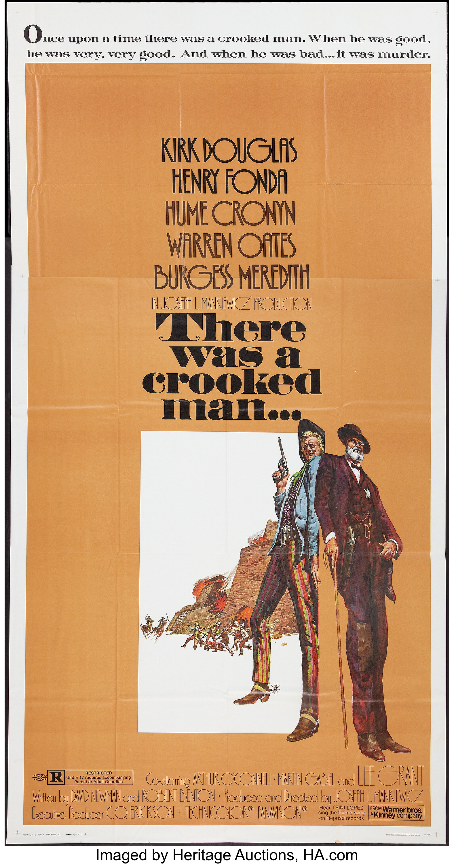 There Was A Crooked Man Warner Brothers 1970 Three Sheet 41 X Lot Heritage Auctions