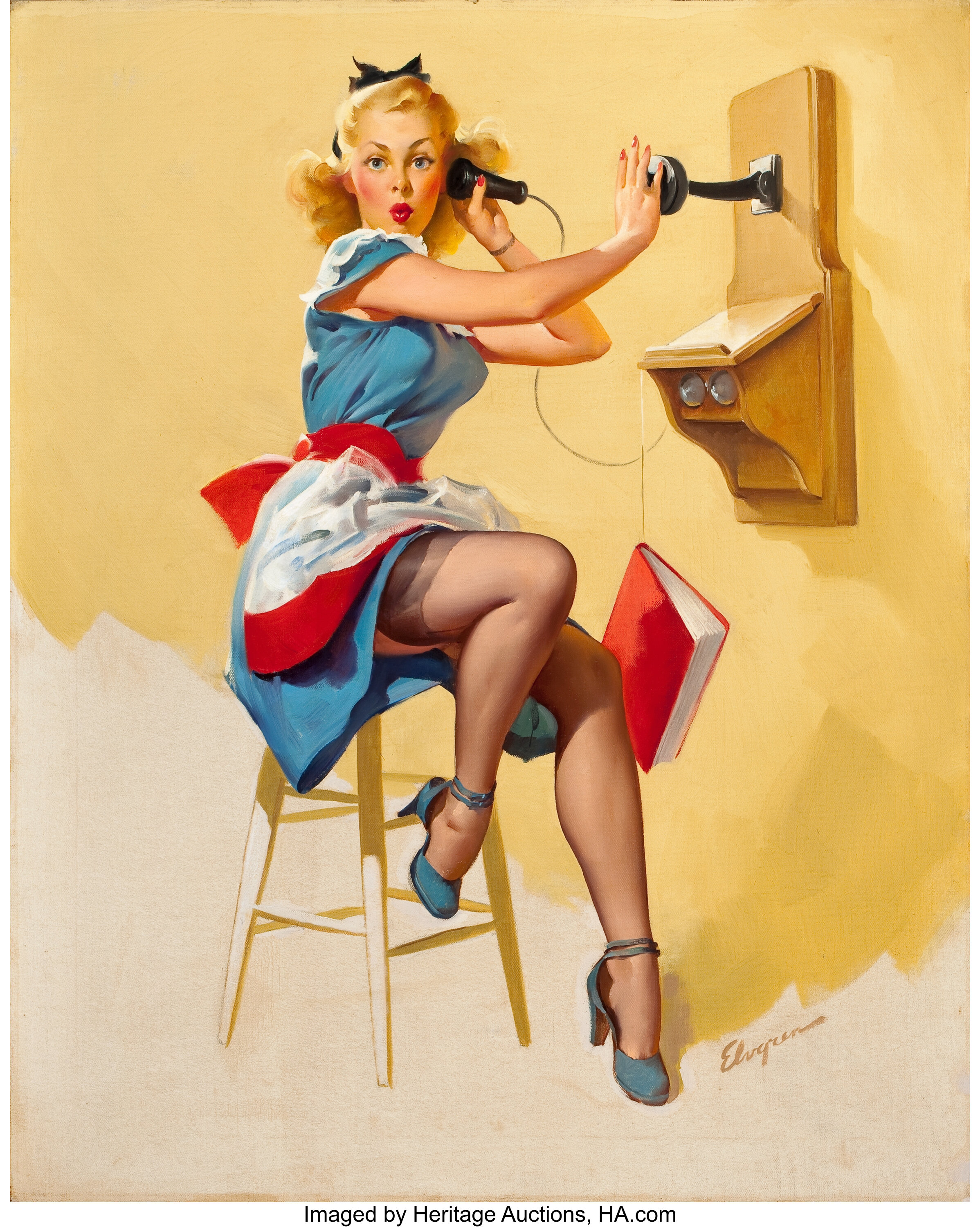 Gil Elvgren American 1914 1980 What A Line 1949 Oil On Lot 78203 Heritage Auctions 1549