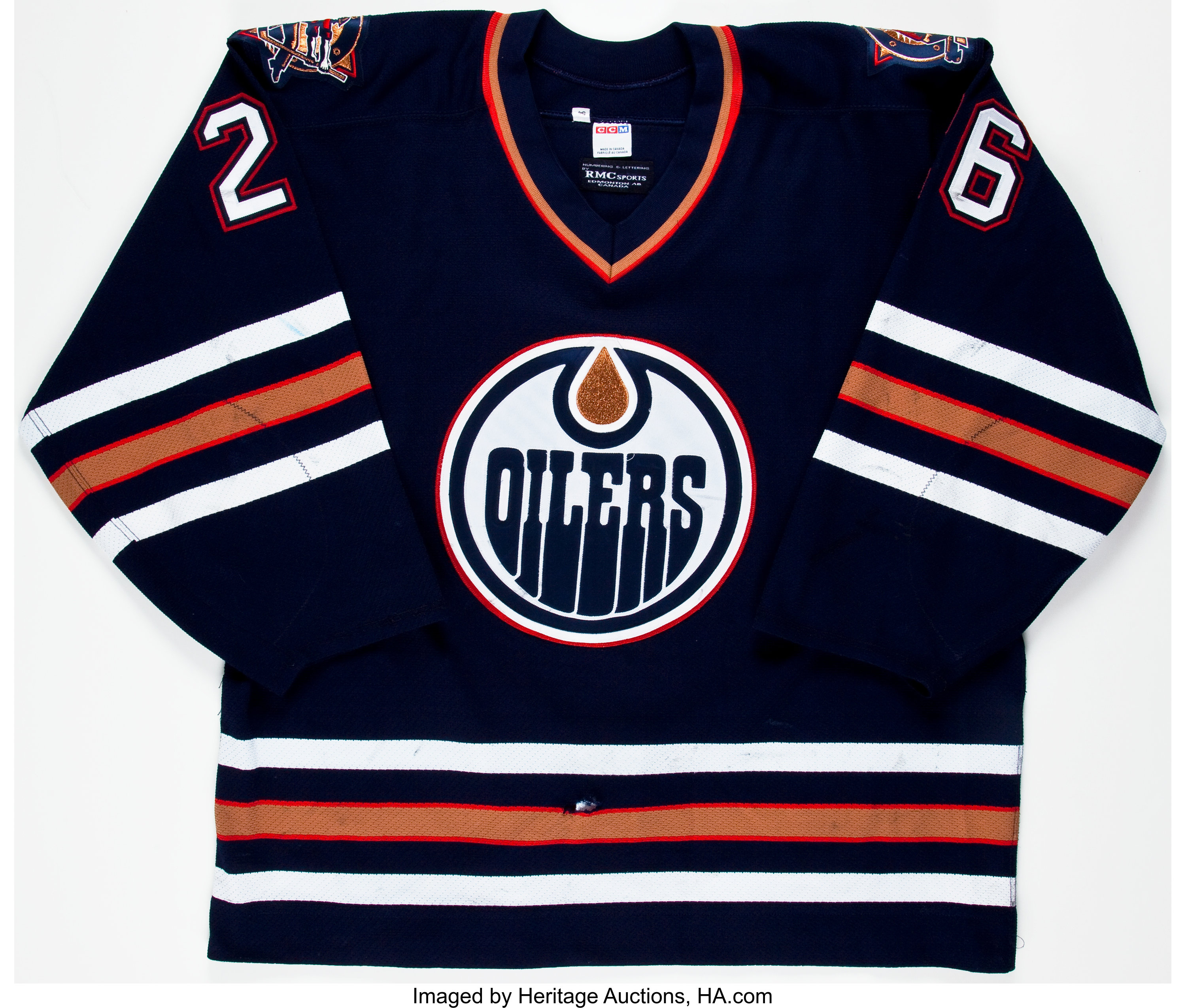 1997-98 Todd Marchant Game Worn Edmonton Oilers Jersey.  Hockey, Lot  #42159