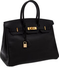 Hermes 35cm Beige Calf Box & Vibrato Leather Birkin Bag with Gold, Lot  #56195