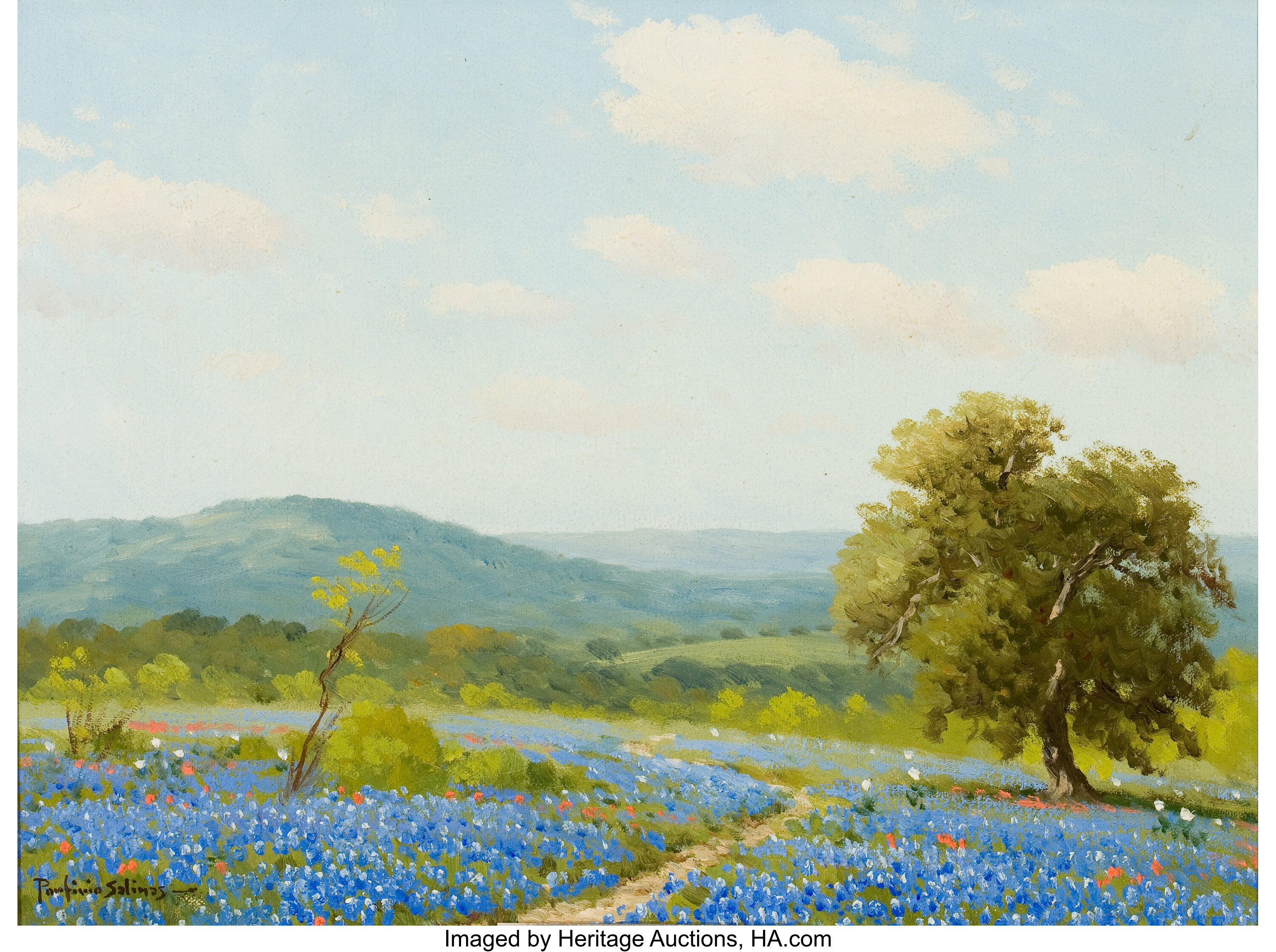 Porfirio Salinas American 1910 1973 Spring In Texas Oil On Lot Heritage Auctions