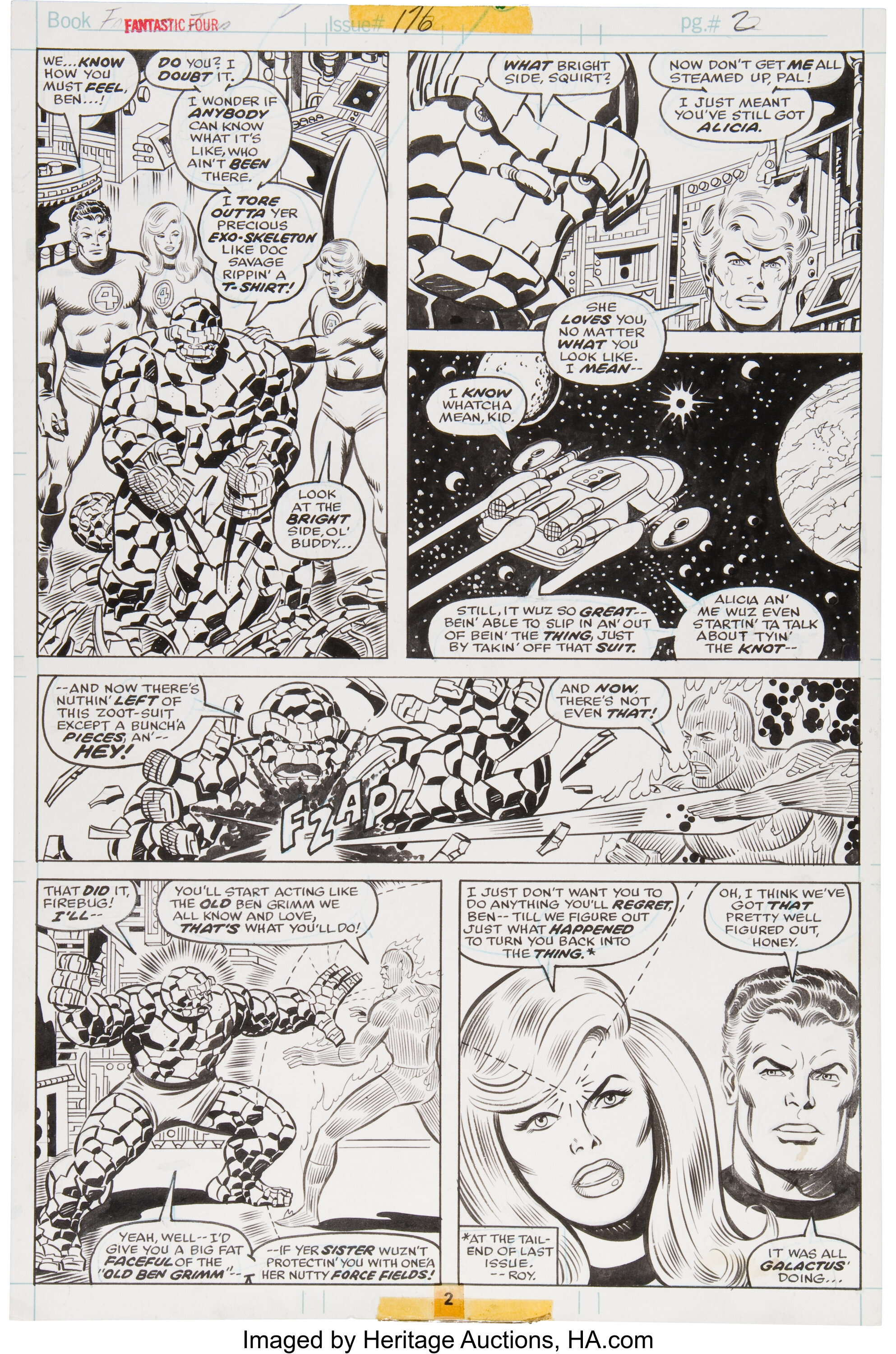 George Perez and Joe Sinnott Fantastic Four #176 page 2 Original | Lot  #93714 | Heritage Auctions