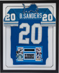 1992 Barry Sanders Game Worn Detroit Lions Framed Jersey. , Lot #81552