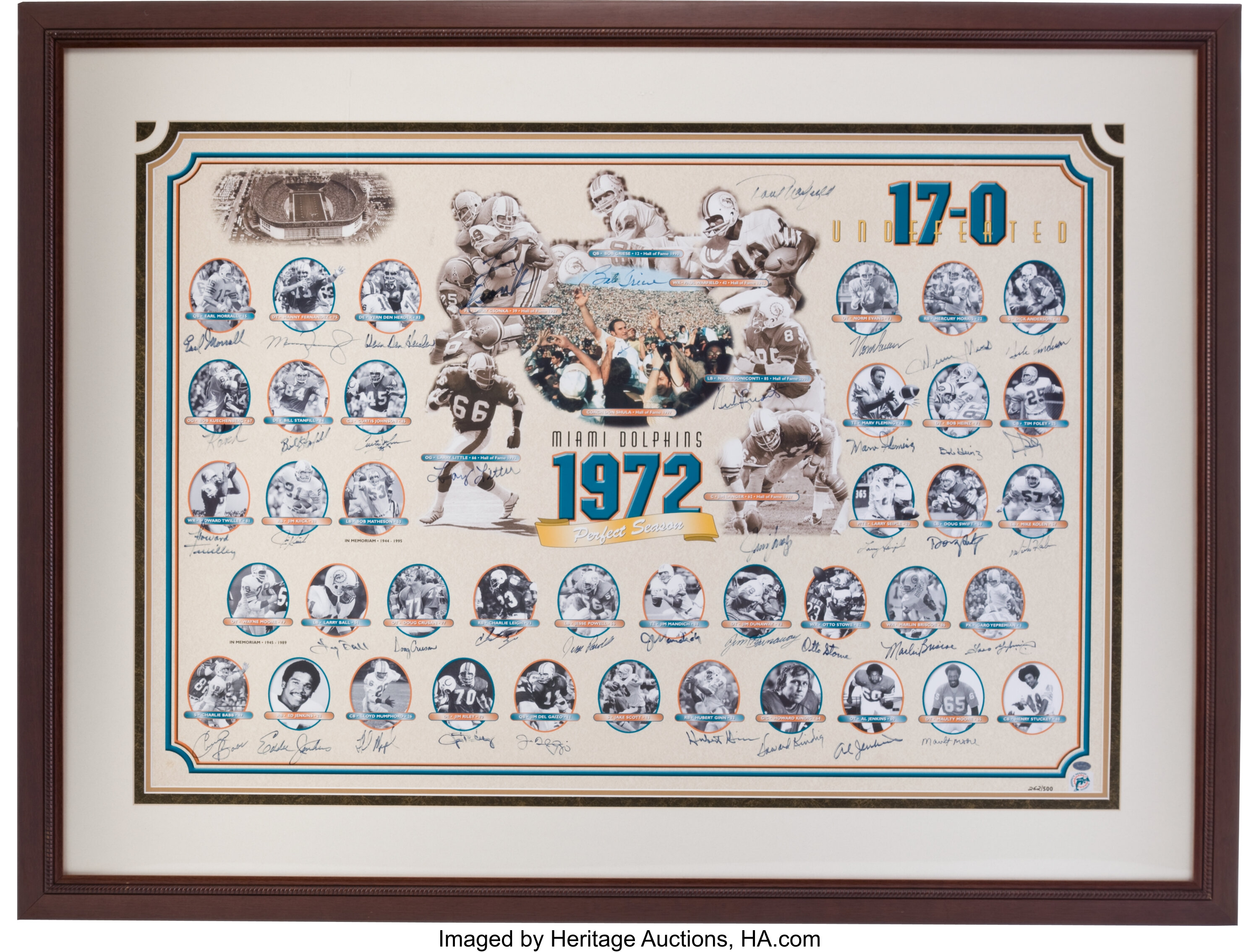 1972 Miami Dolphins Undefeated Season Team Signed Full Size