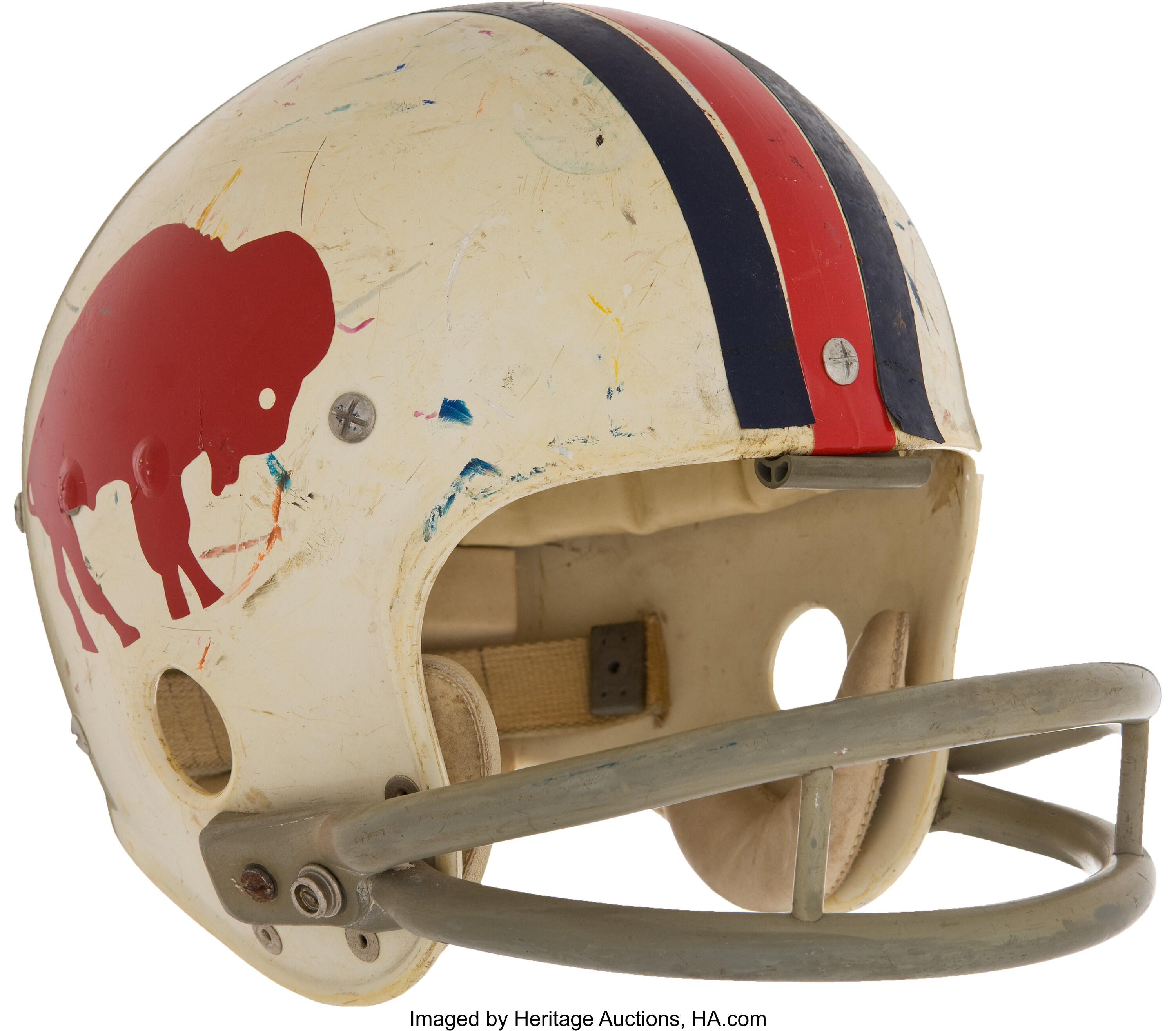 1970-73 Buffalo Bills Game Worn Helmet. Football Collectibles, Lot  #81496