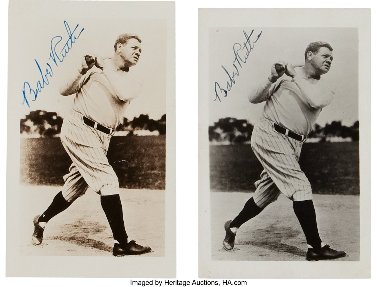 1948 Babe Ruth Signed Photographs Lot Of 2 Autographs Photos Lot 80968 Heritage Auctions 