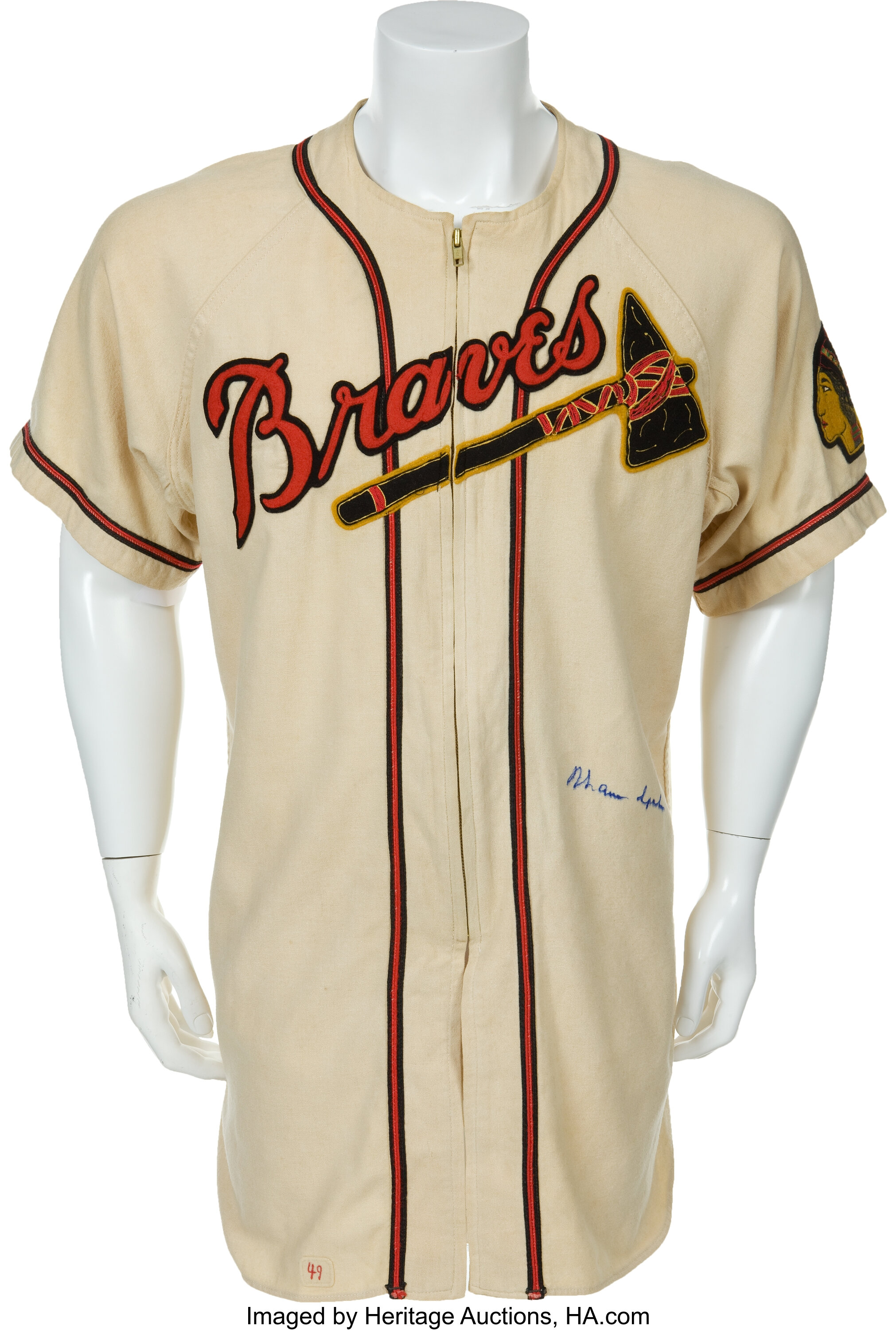 1949 Warren Spahn Game Worn Boston Braves Jersey. Baseball, Lot #81366