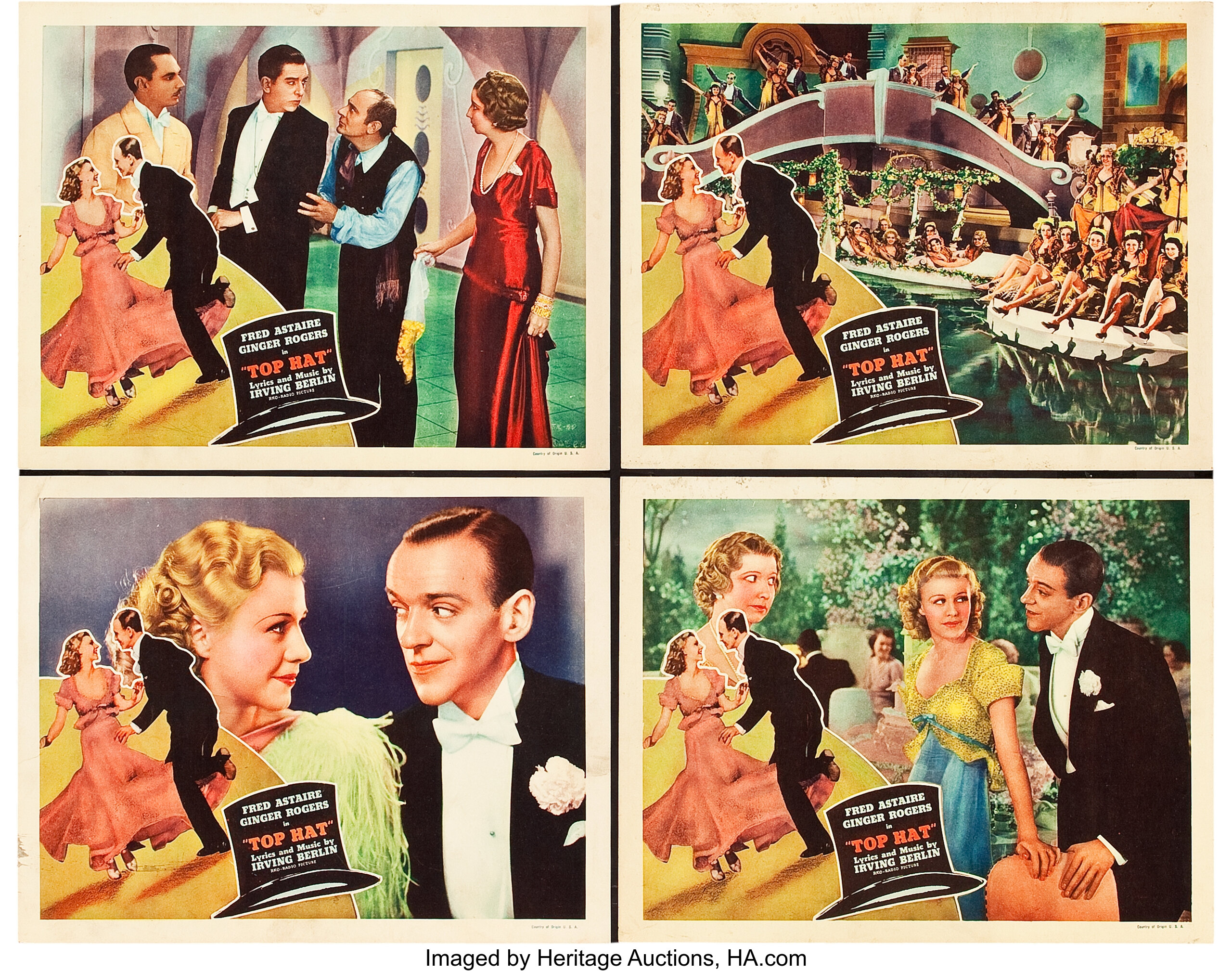 Top Hat Rko 1935 Lobby Cards 4 11 X 14 Total 4