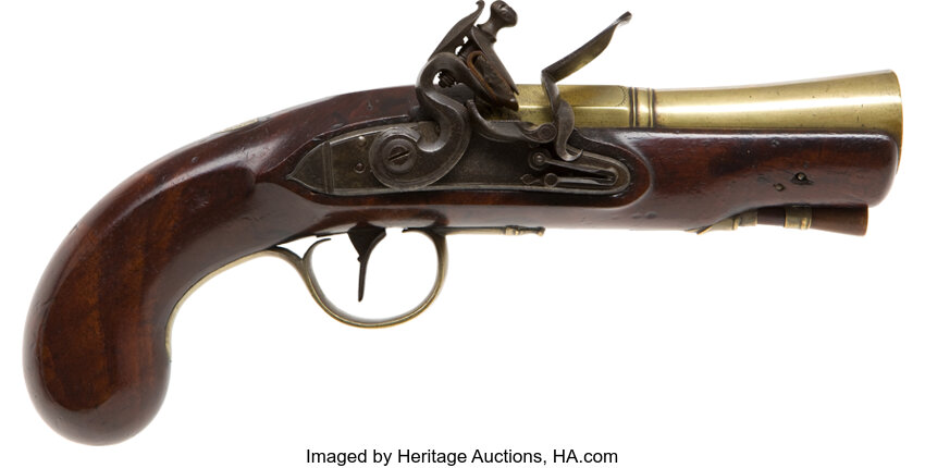 18th Century British Flintlock Blunderbuss Pistol - Brass - Atlanta Cutlery  Corporation