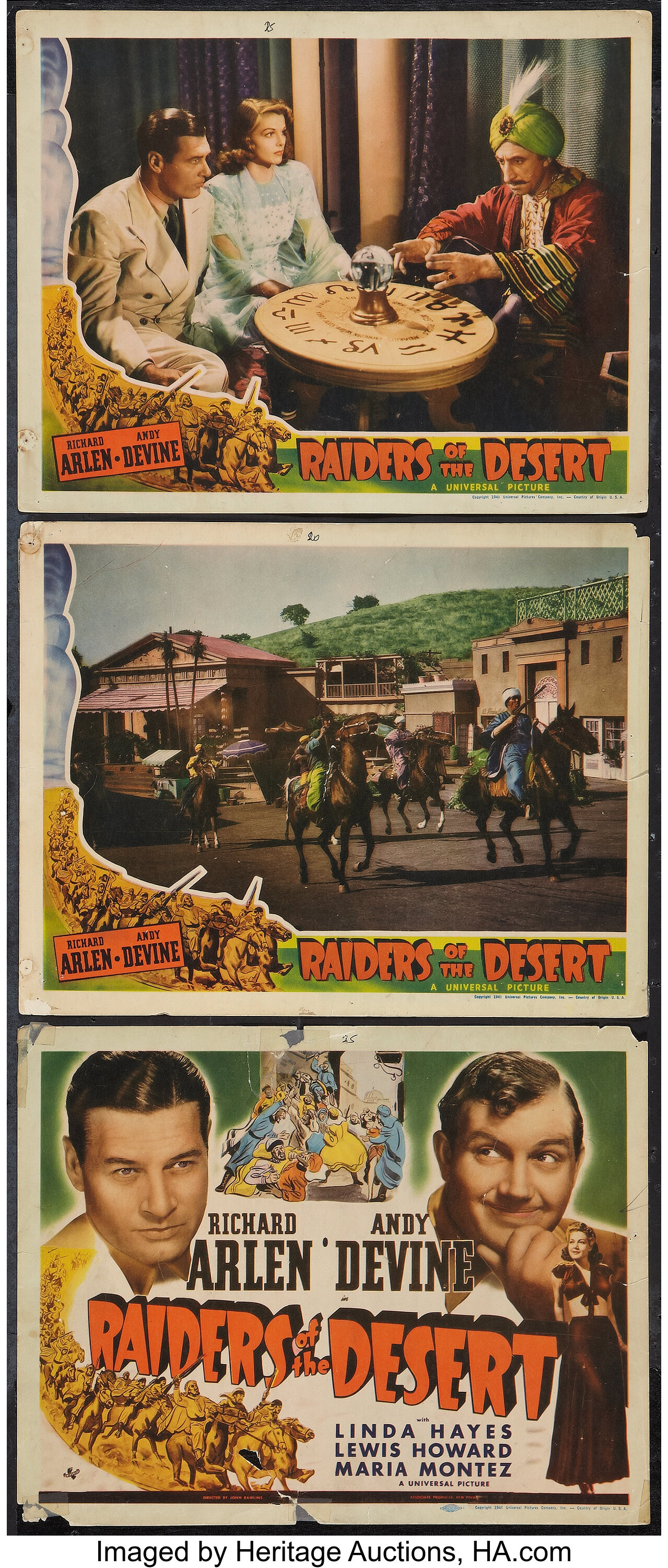 Raiders of the Desert (Universal, 1941). Title Lobby Card and Lobby ...