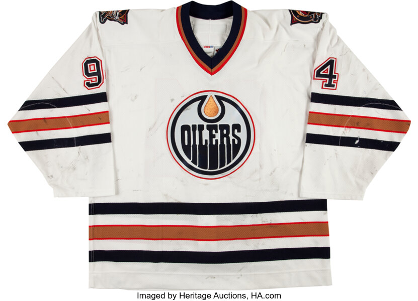 Edmonton Oilers 2001-02 3rd jersey artwork, This is a highl…