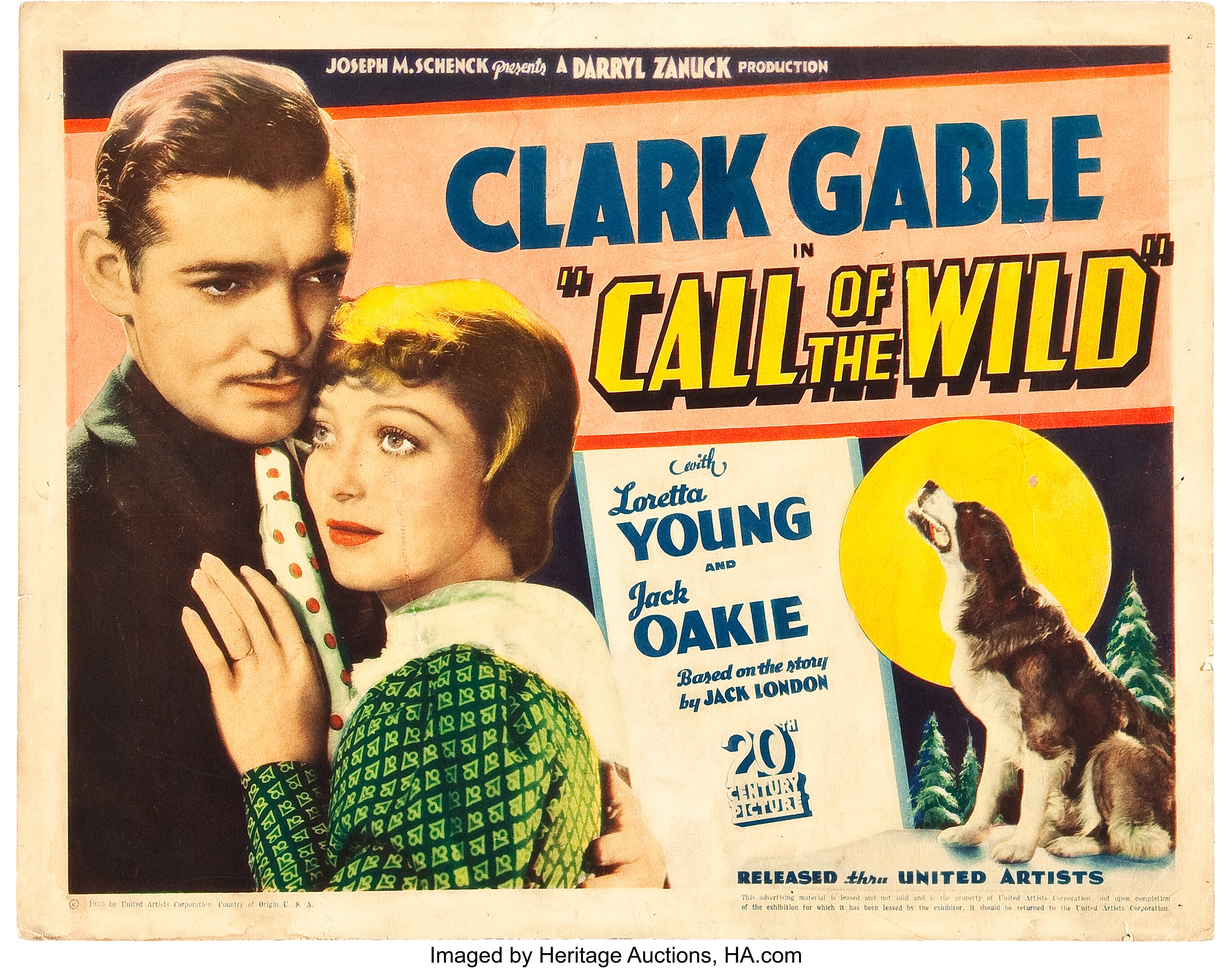 The Call Of The Wild United Artists 1935 Title Lobby Card 11 Lot 737 Heritage Auctions