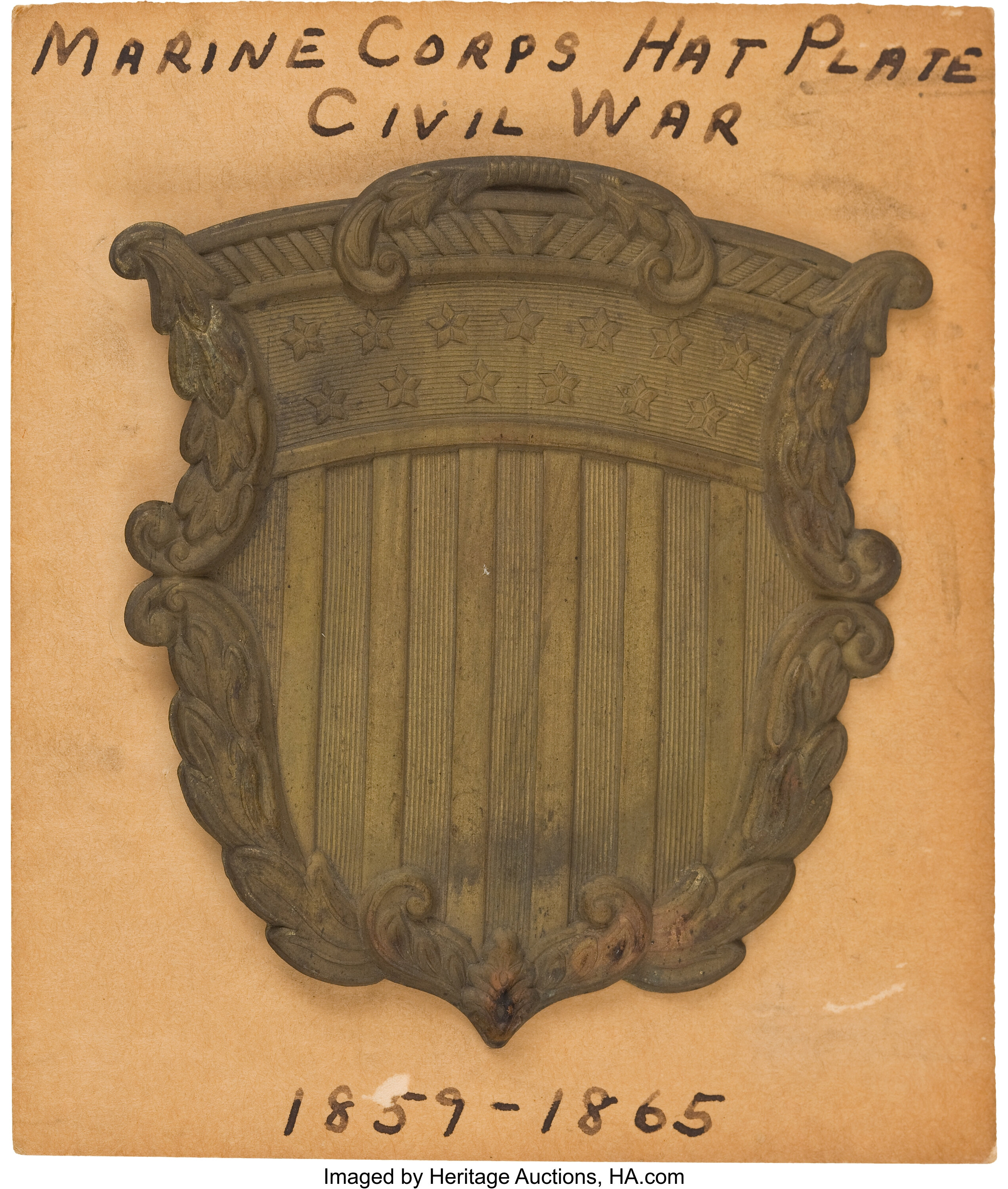 Marine Corps Hat Plate Civil War / 1859 - 1865",... Military & | Lot #52544  | Heritage Auctions