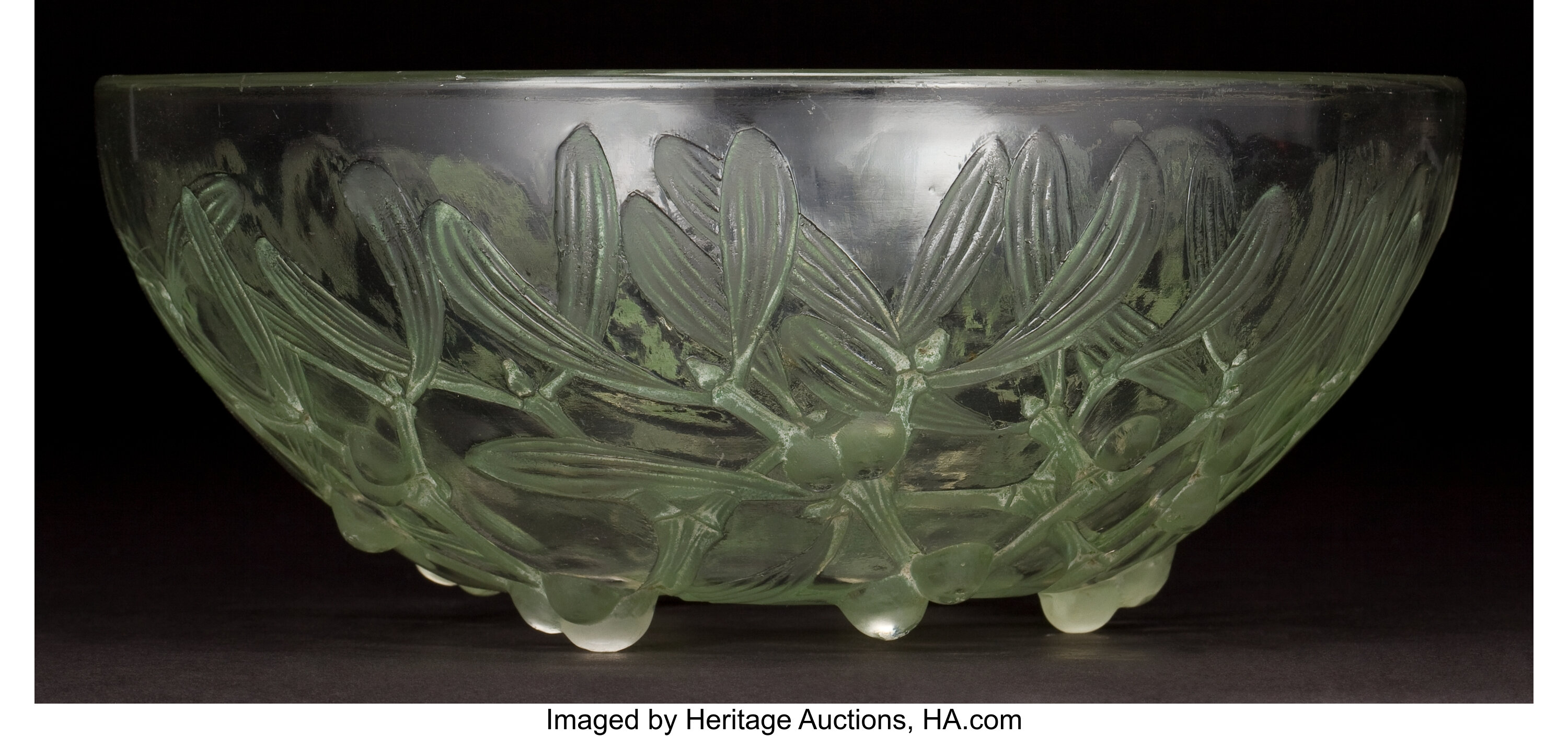 R. LALIQUE CLEAR GLASS GUI COUPE WITH GREEN PATINA . Circa 1925 . | Lot ...