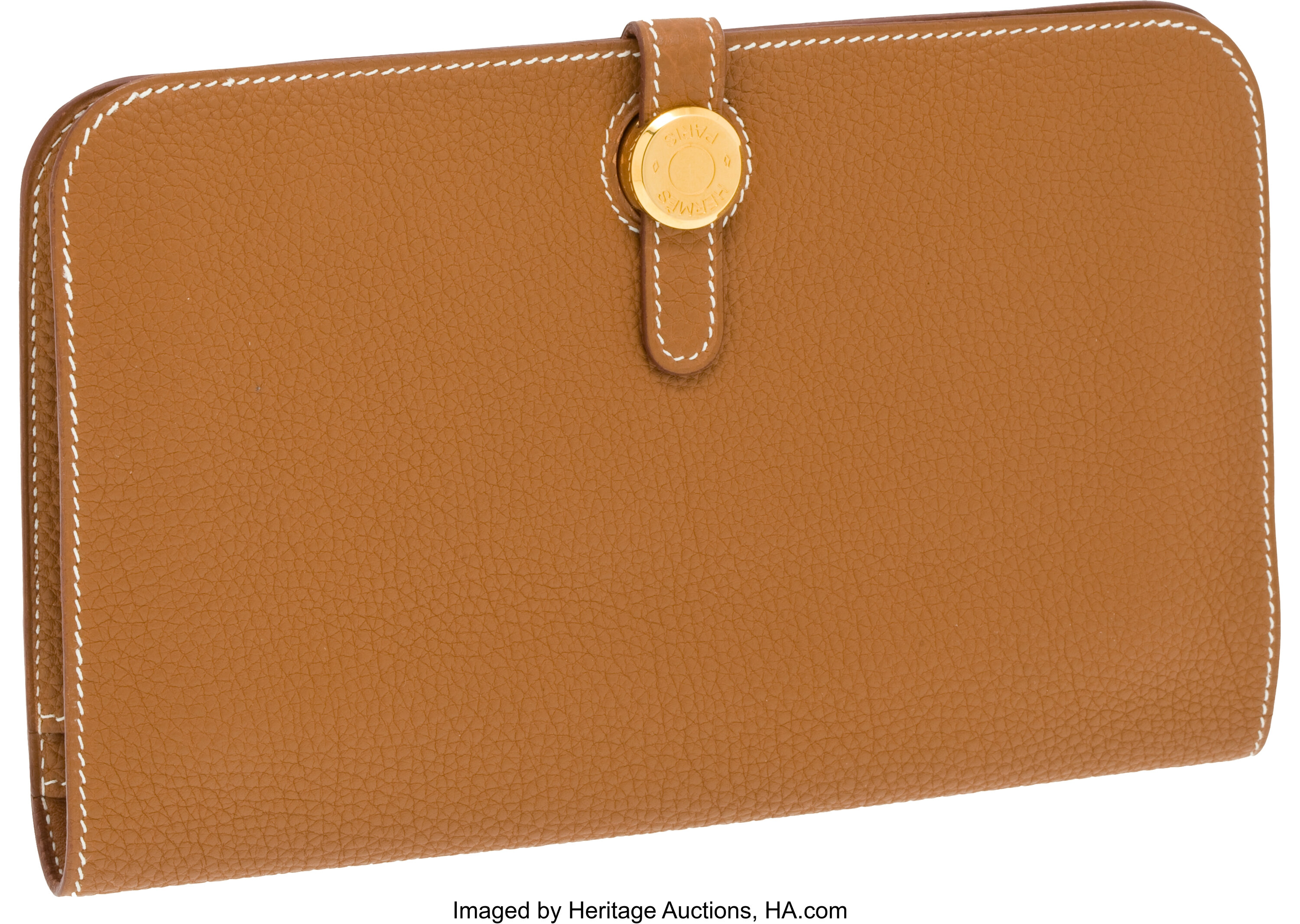 Sold at Auction: HERMES 'DOGON' TAN TOGO LEATHER WALLET