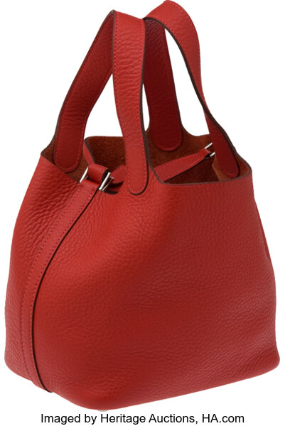 Hermès Hermes Red Clemence Picotin GM Leather Pony-style calfskin