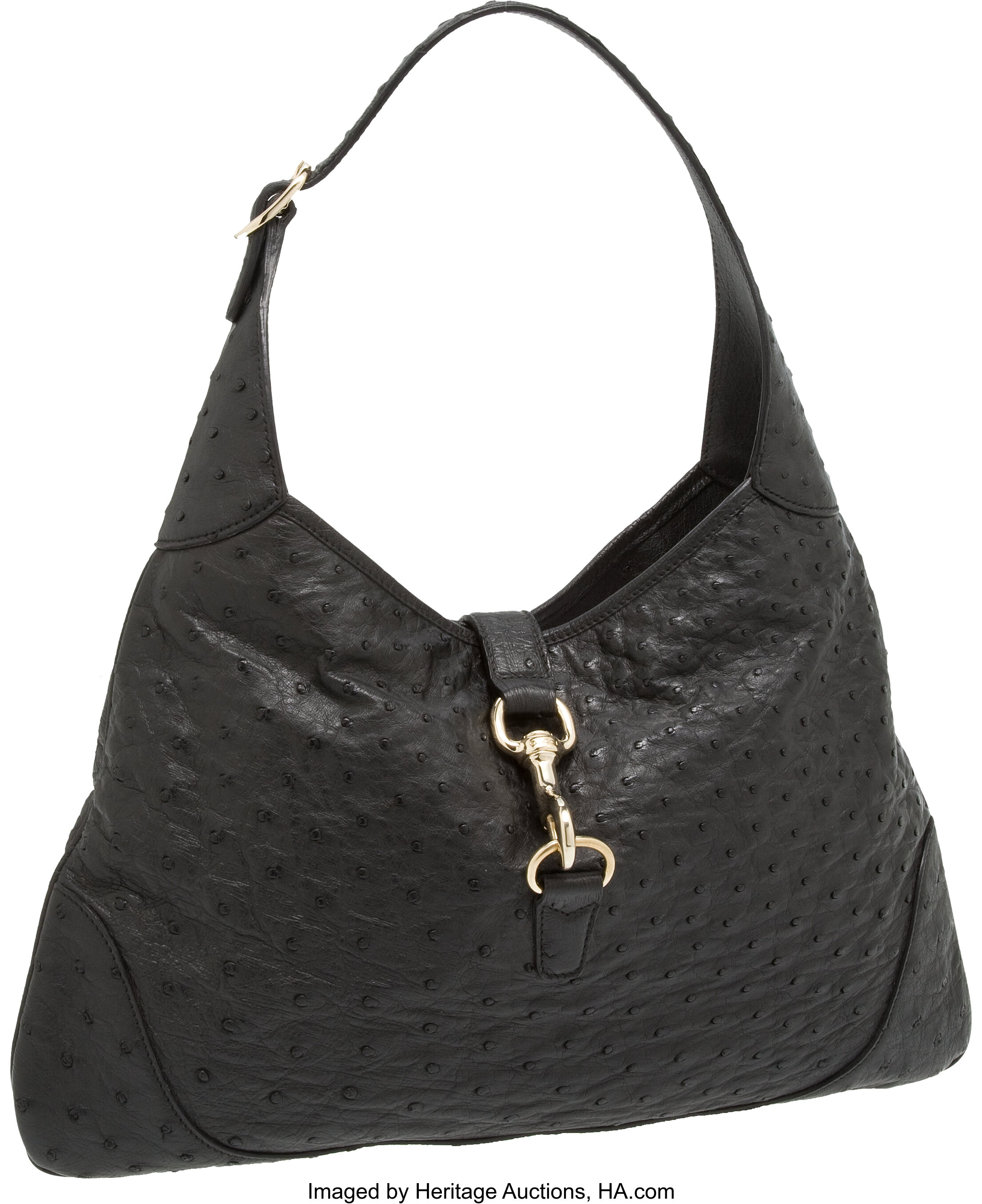 Gucci Medium Gingerbread Ostrich Jackie Hobo - Ann's Fabulous Closeouts