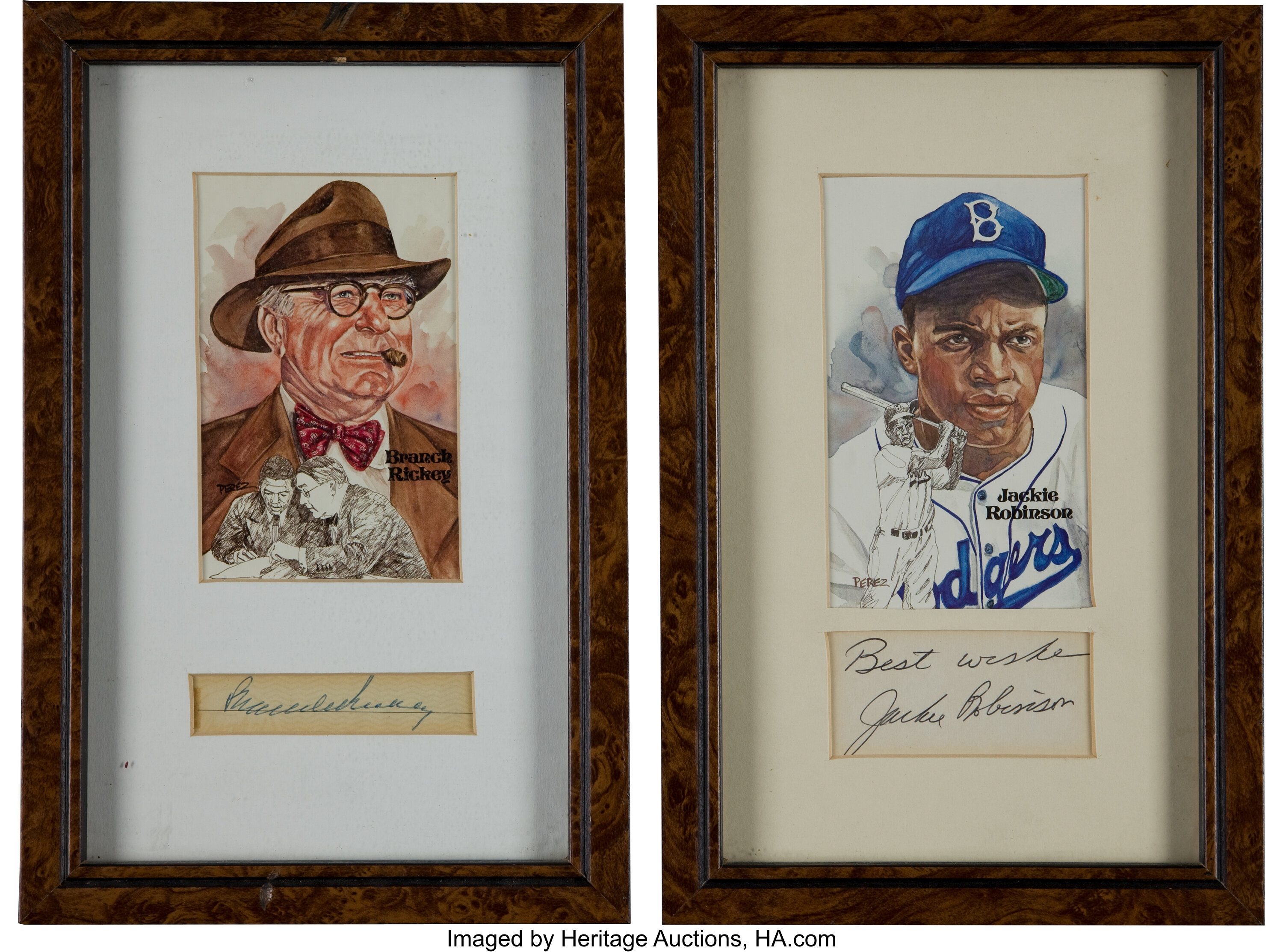 Jackie Robinson Autographed Cut Signature Framed