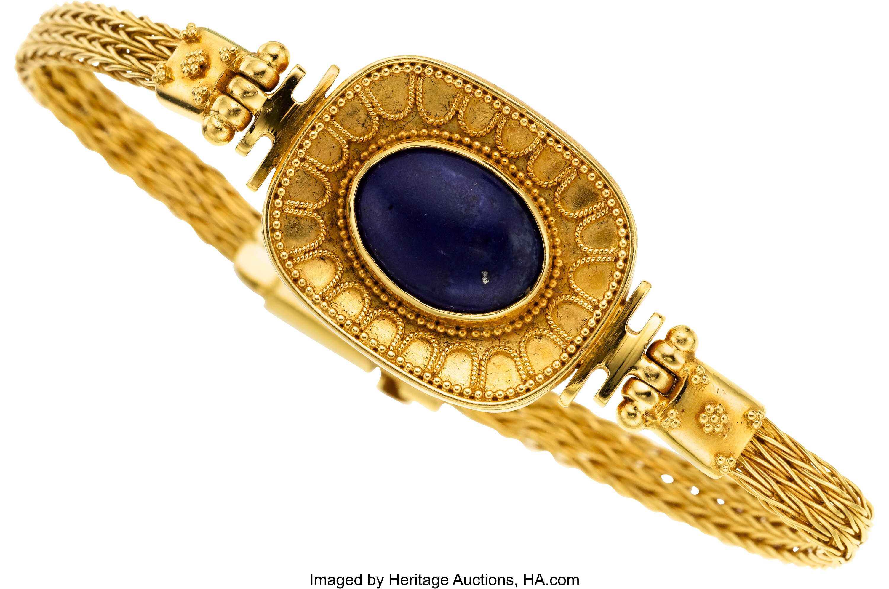 Etruscan Revival Lapis Lazuli, Gold Bracelet. ... Estate Jewelry | Lot ...