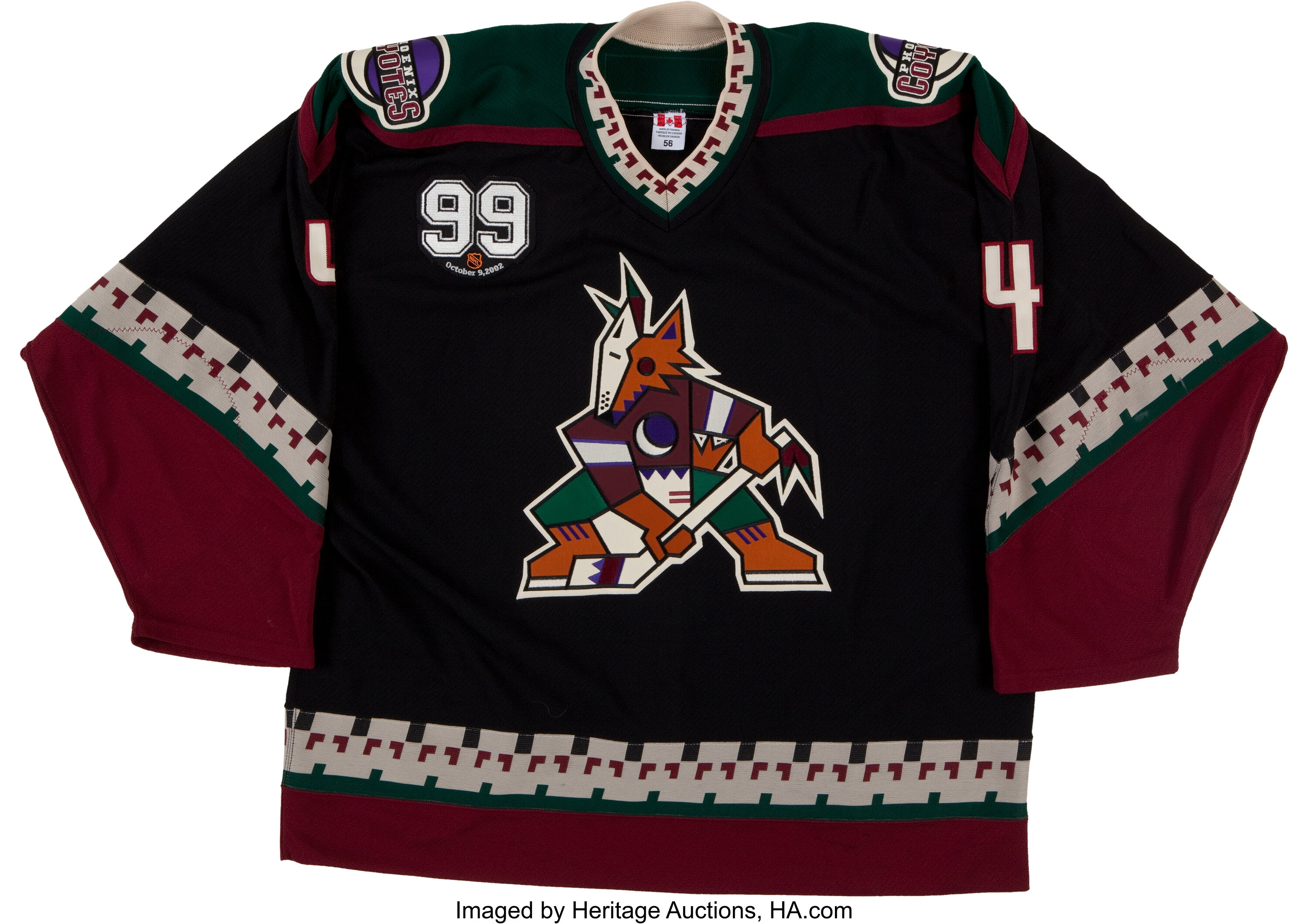 2002 Ossi Vaananen Game Worn Phoenix Coyotes Jersey - Gretzky 99, Lot  #81467