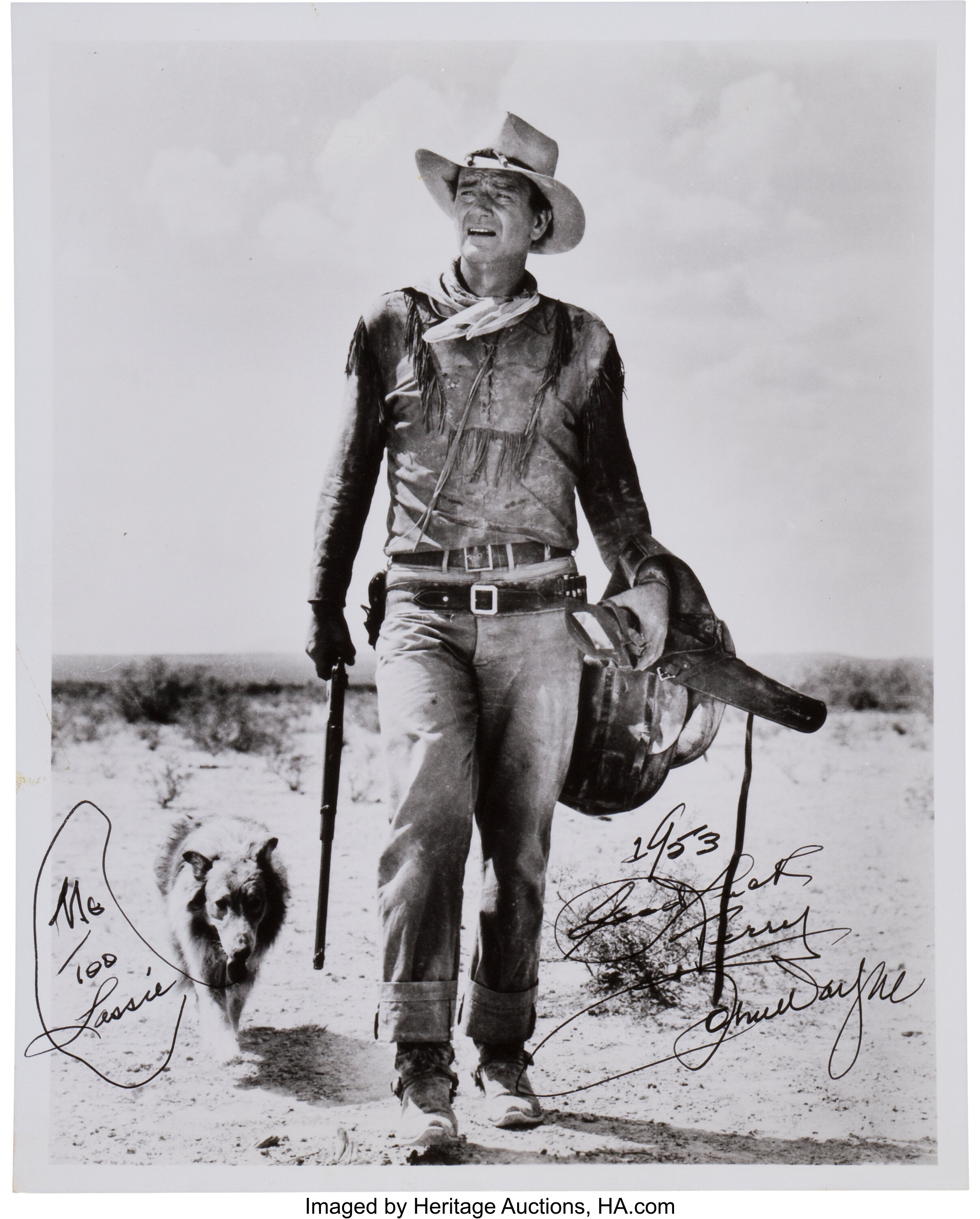 A John Wayne Signed Black and White Photograph, 1953.... Movie/TV | Lot ...