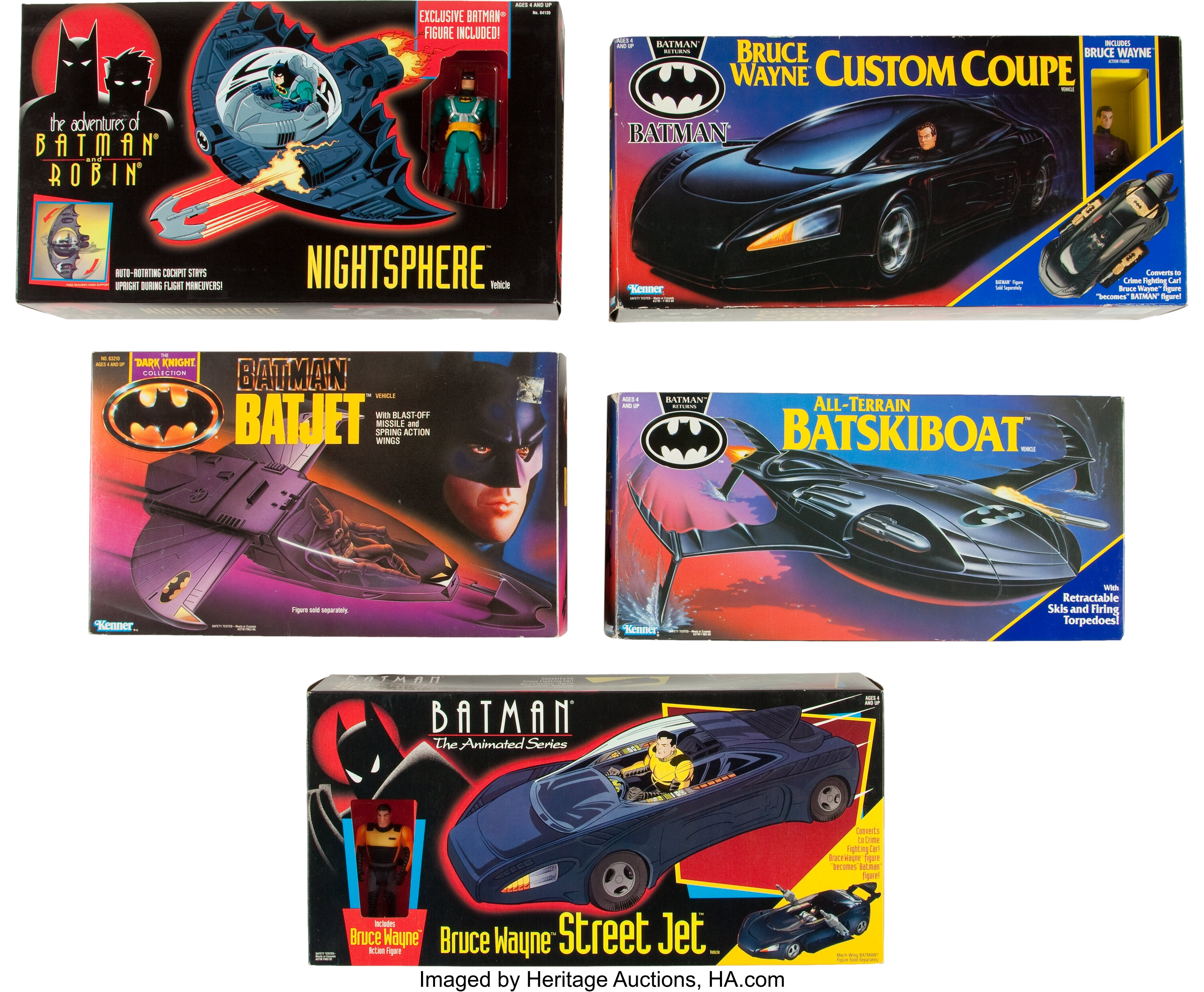 Batman Vehicle Toy Group (Kenner, 1990-95).... (Total: 5 Items) | Lot  #11481 | Heritage Auctions