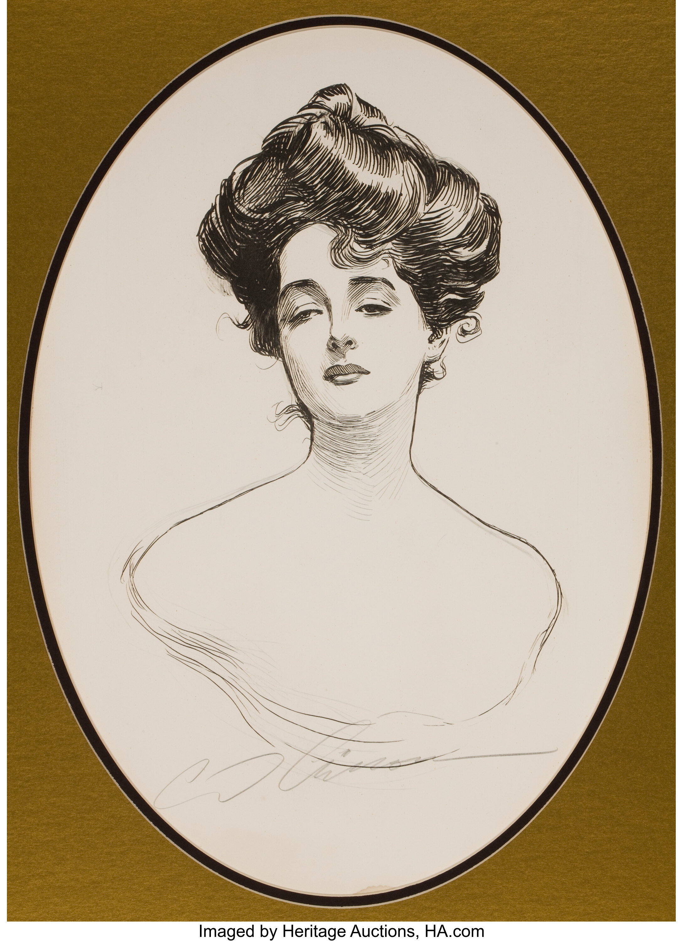 CHARLES DANA GIBSON (American, 1867-1944). Gibson Girl, A Widow and ...