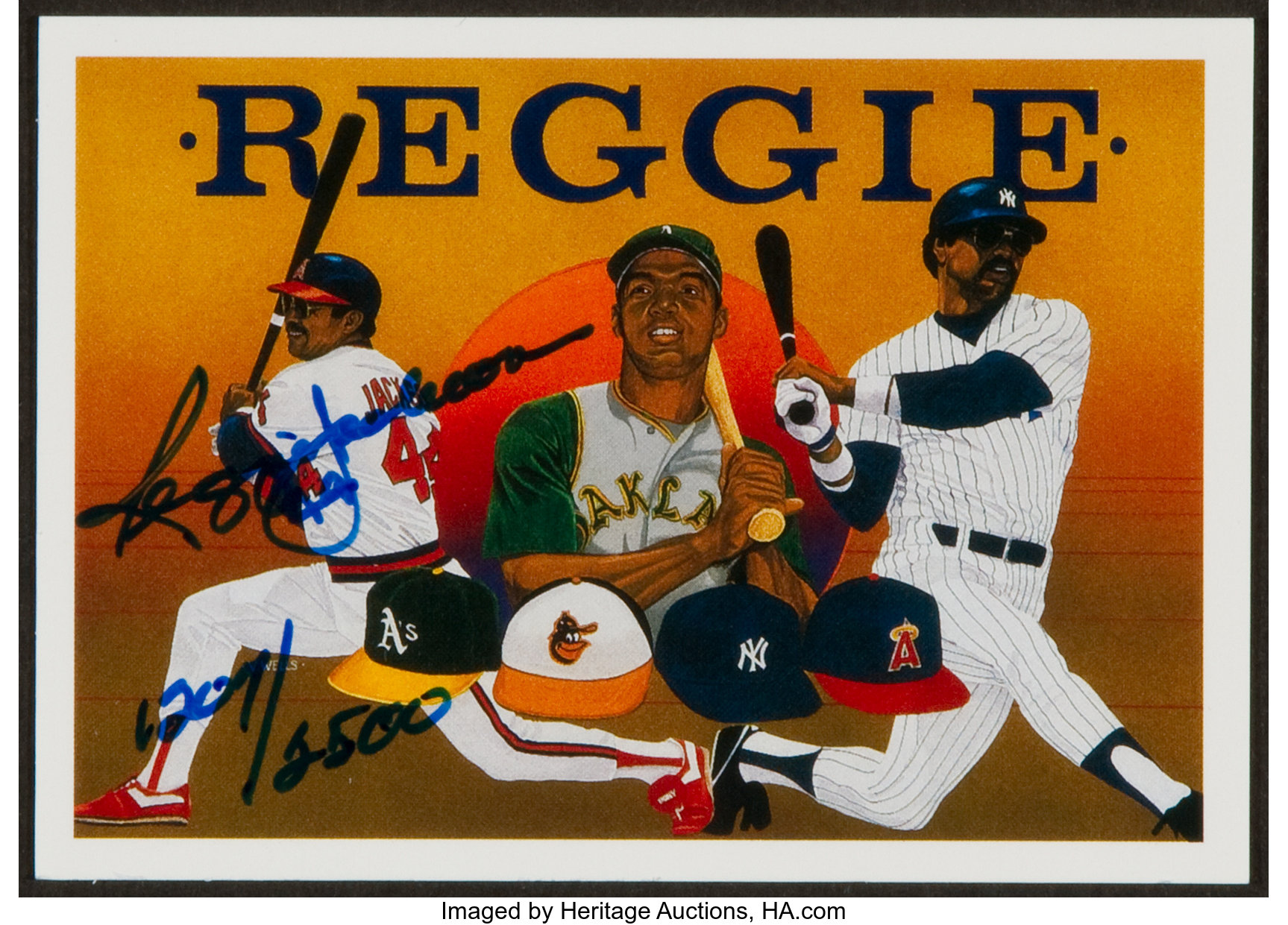 Signed 1990 Upper Deck Reggie Jackson Heroes Of Baseball Card