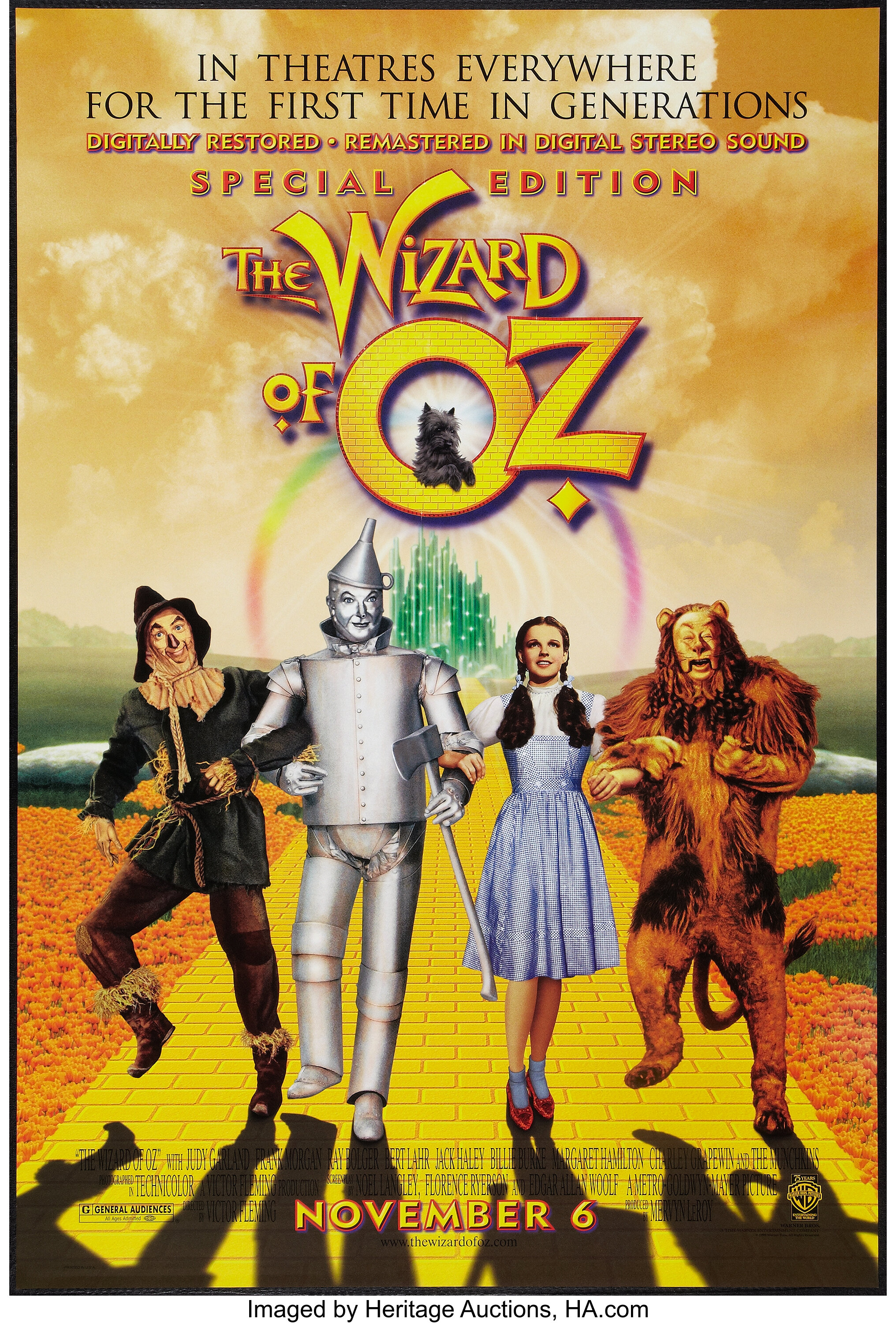 The Wizard of Oz (Warner Brothers, R-1998). One Sheet (27