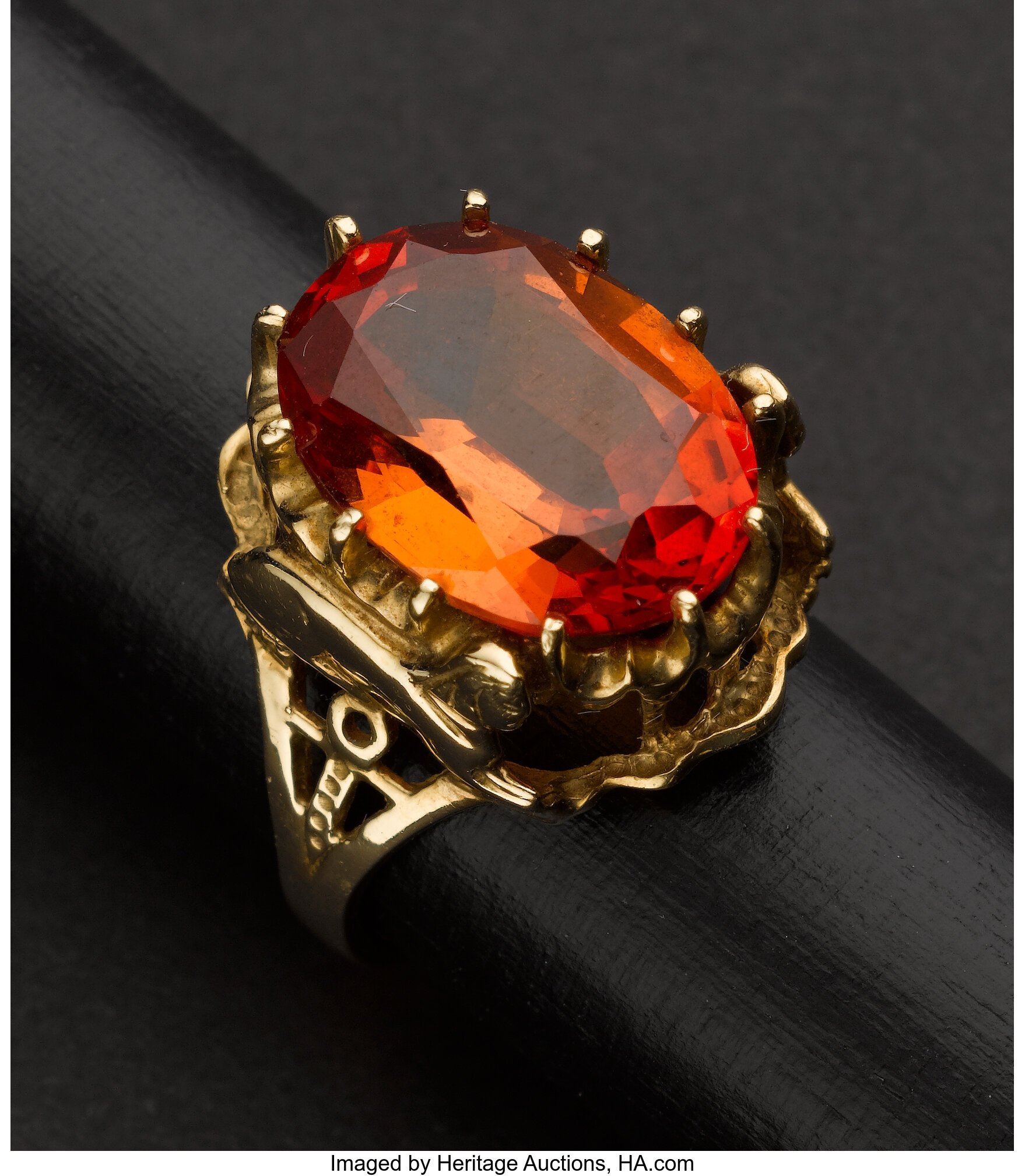 Orange stone gold on sale ring