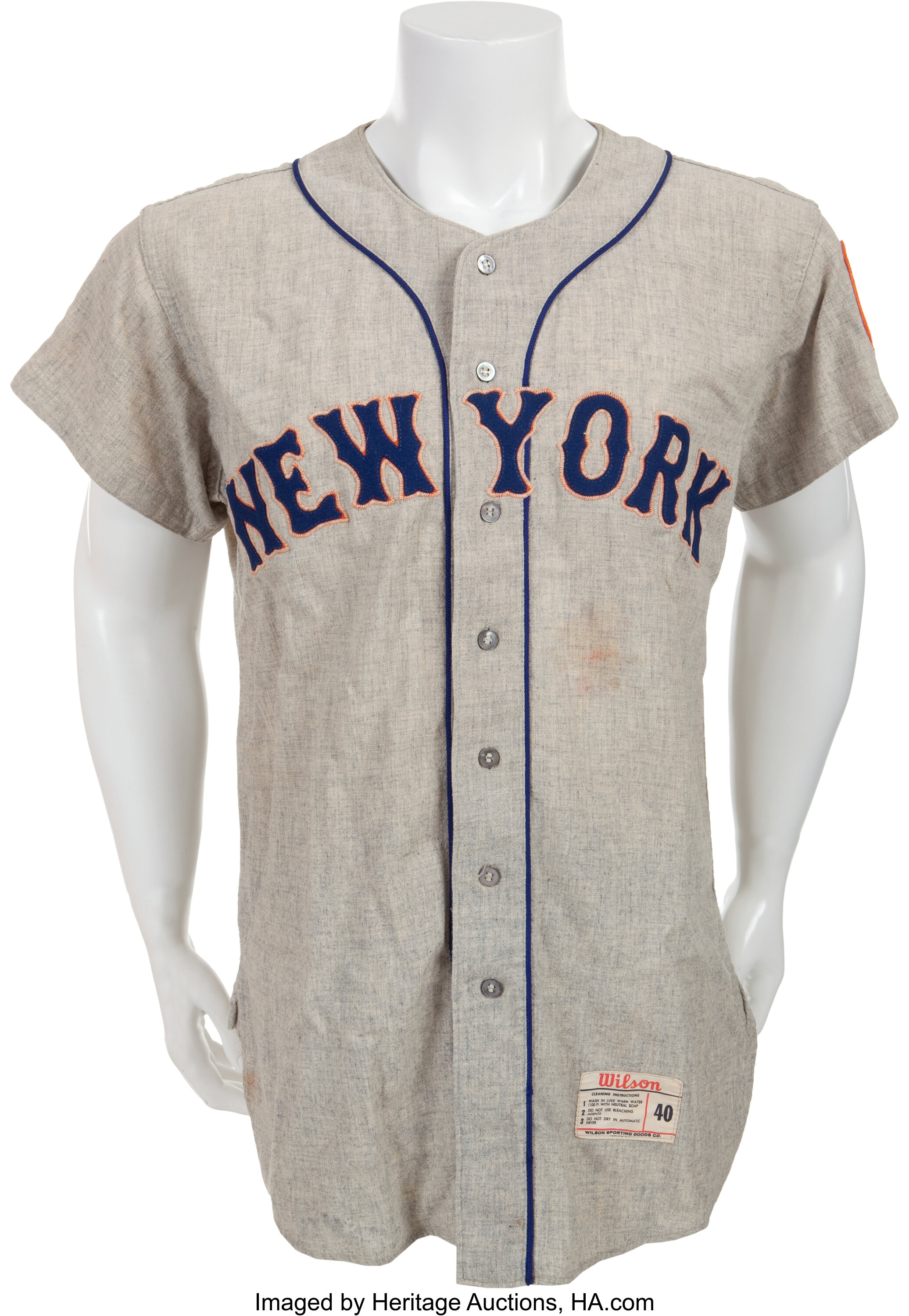 1962 Charlie Neal Game Worn New York Mets Jersey--Inaugural, Lot #81480