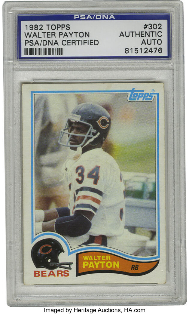 1982 Topps Signed Walter Payton #302, PSA Authentic. Tremendous ...