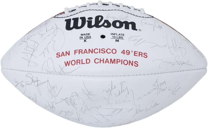 CHICAGO BEARS 1988 NFC CENTRAL DIVISION CHAMPS TEAM SIGNED FOOTBALL. WITH  OVER 40 SIGNATURES