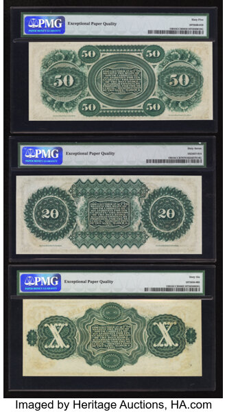 1872 $50 South Carolina Note PMG 66 EPQ